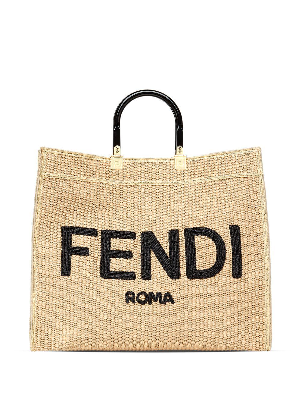 Fendi Large Sunshine Raffia Tote Bag in Natural Lyst