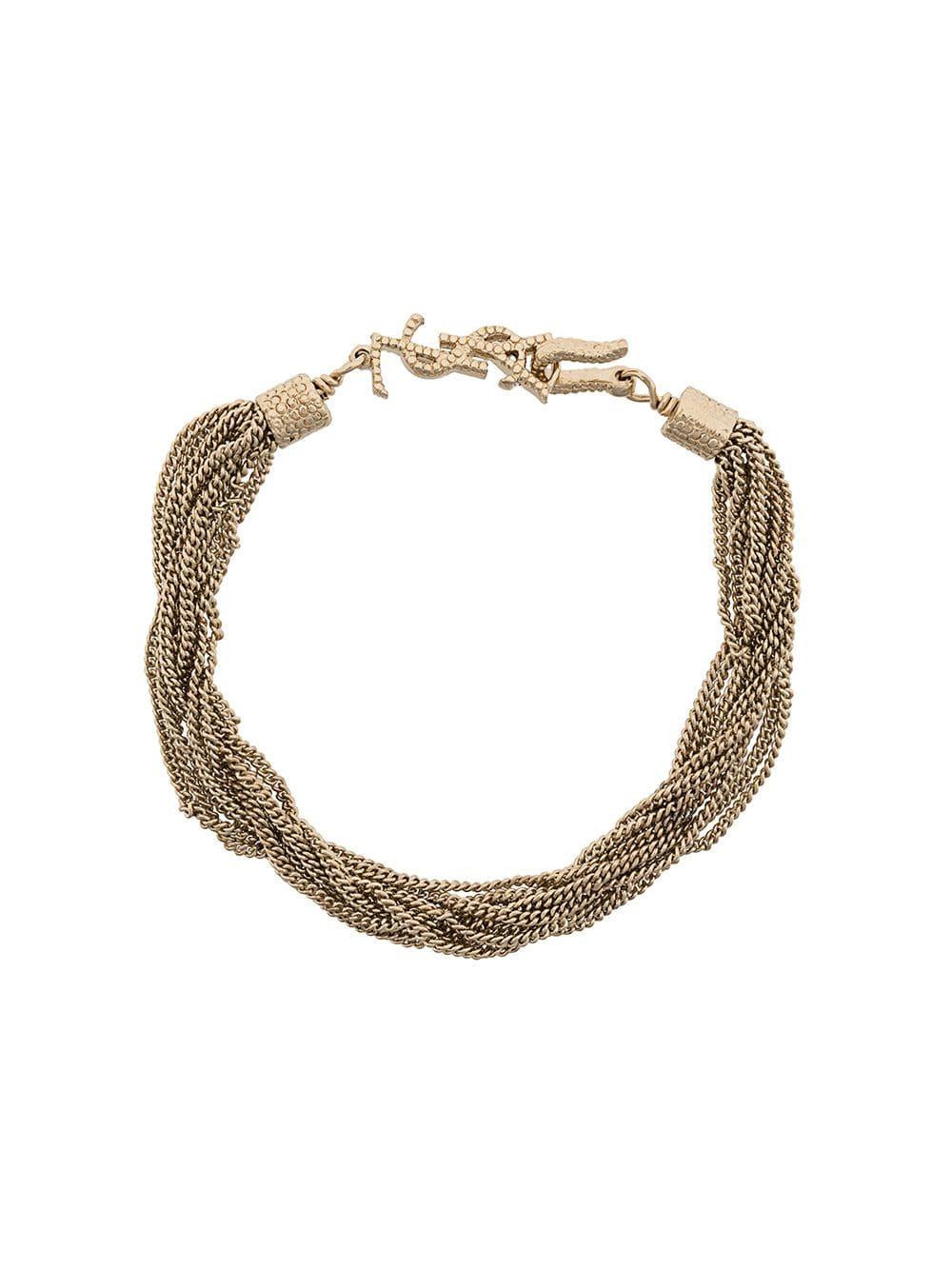 Saint Laurent Chain Logo Bracelet in Gold (Metallic) Save 30 Lyst