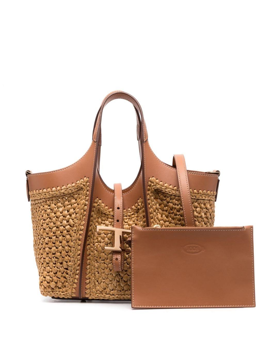 Tod's Timeless Raffia Tote Bag in Brown Lyst