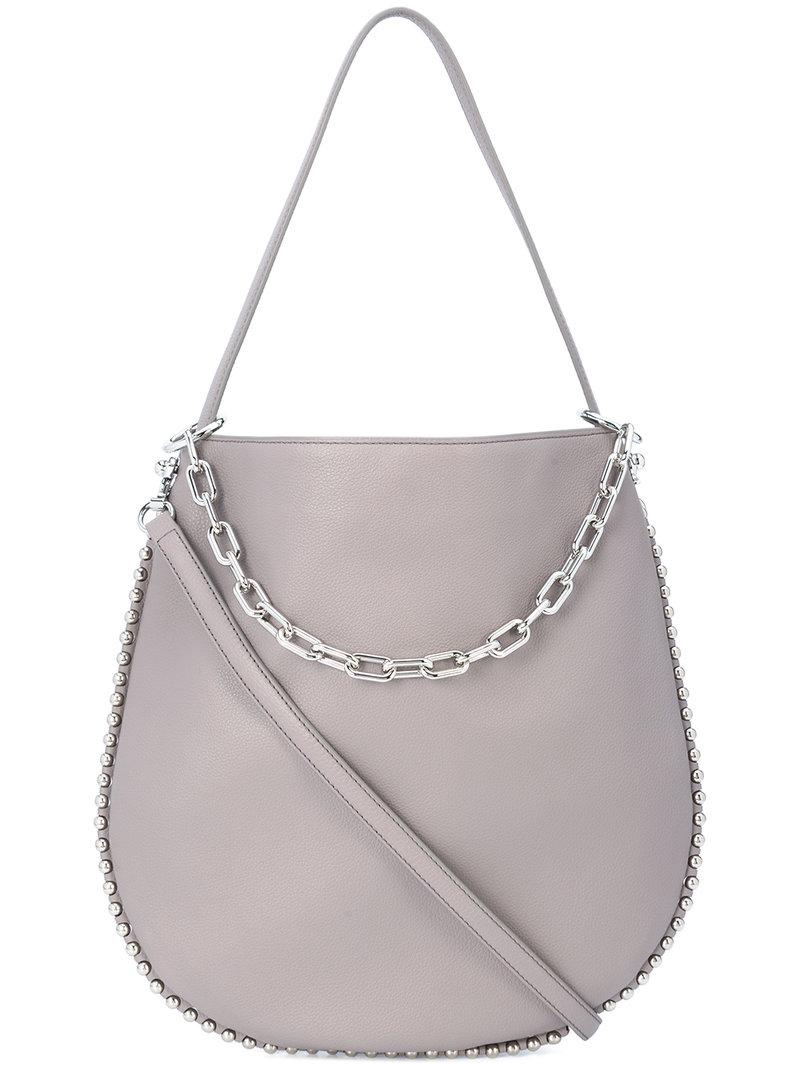 Lyst Alexander Wang Silver Chain Cross Body Bag in Gray