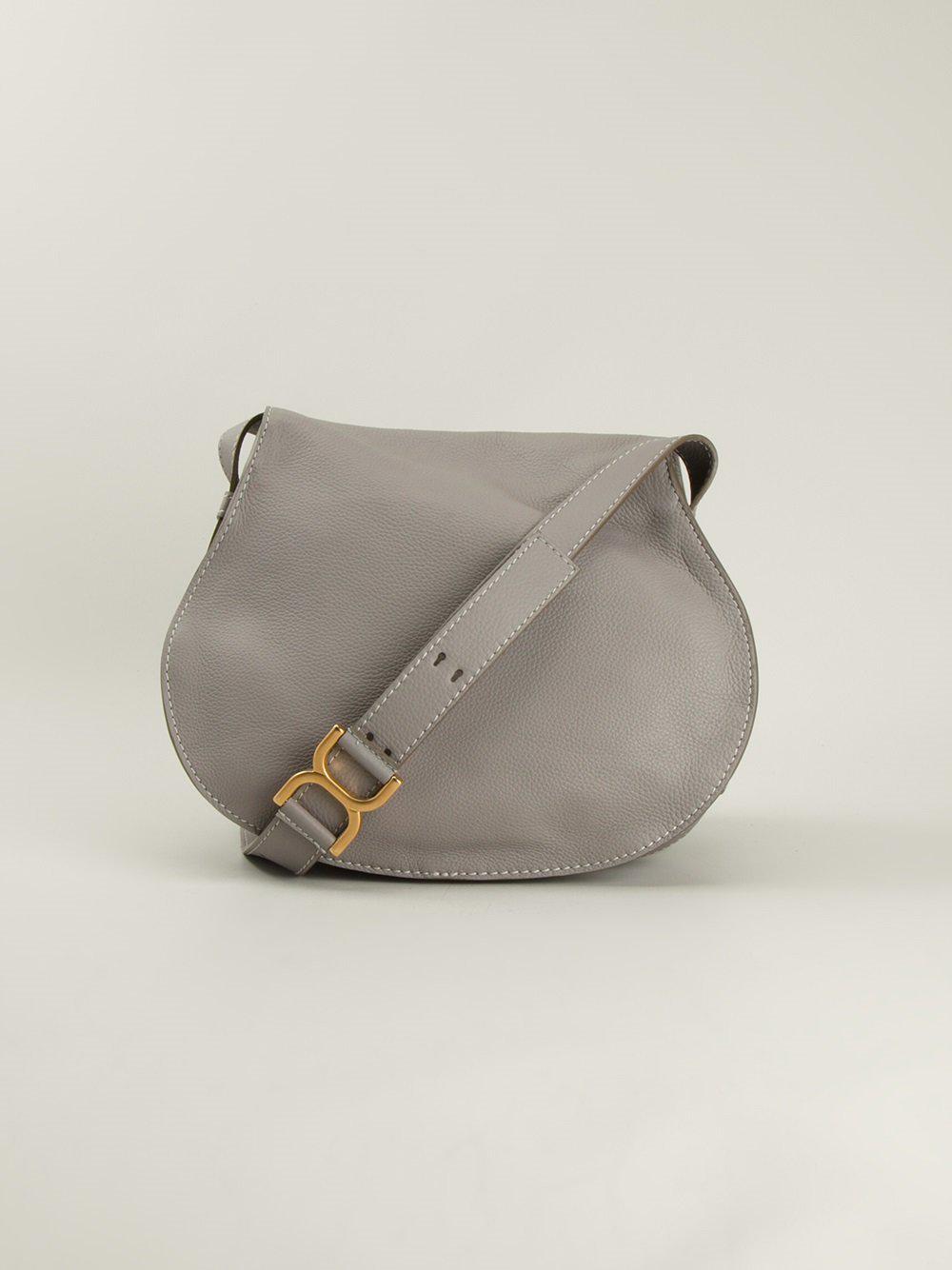 Chloé Leather Marcie Shoulder Bag in Grey (Gray) Lyst