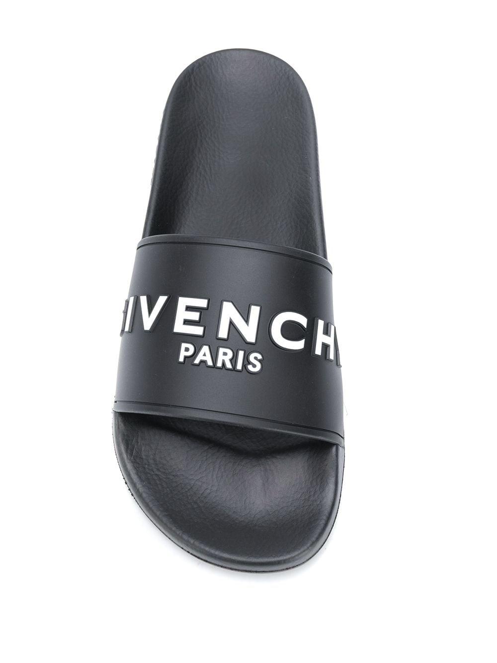 Givenchy Logoembossed Slides in Black for Men Lyst