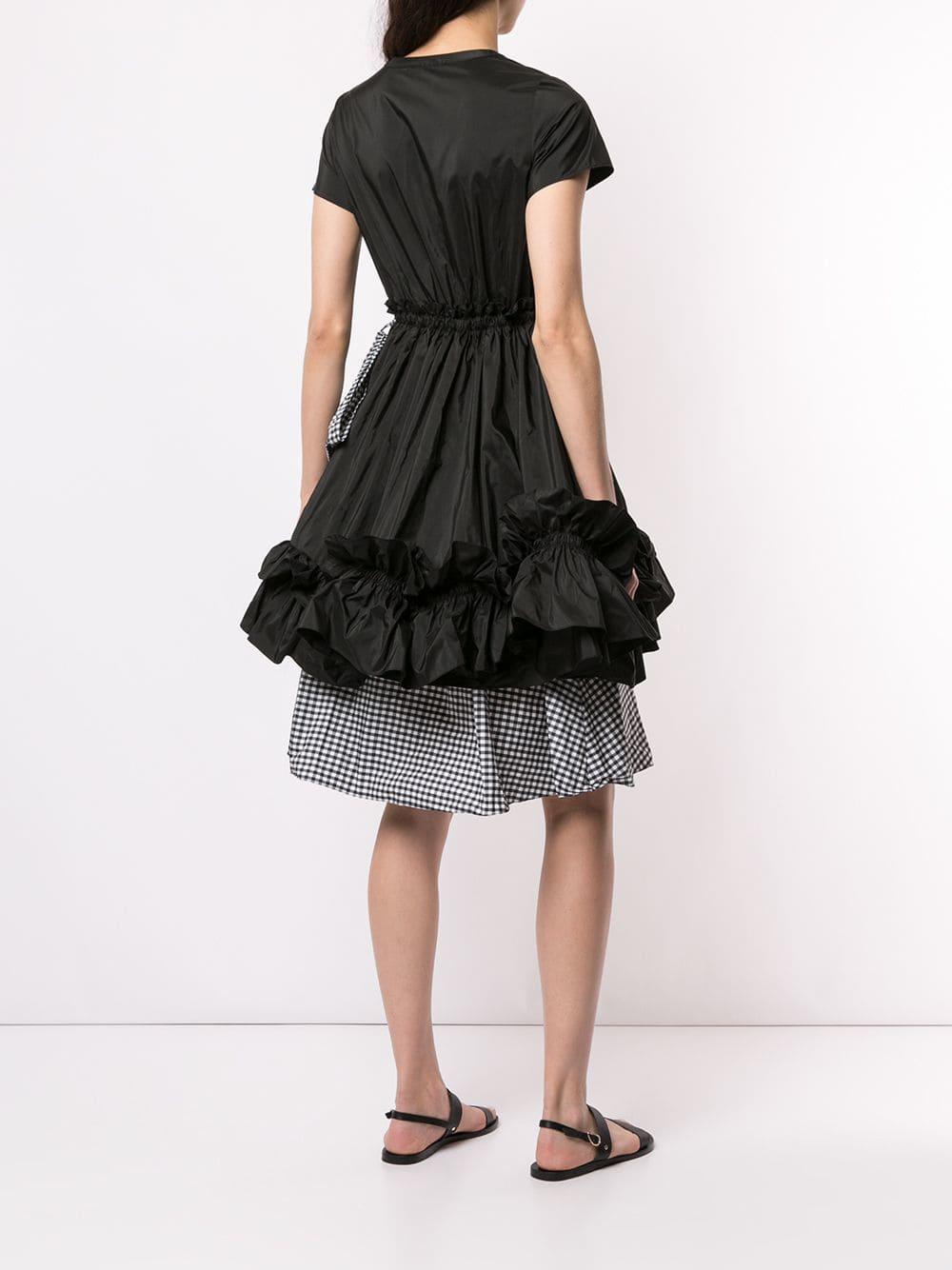 Dice Kayek Layered Checked Ruffle Dress in Black Lyst