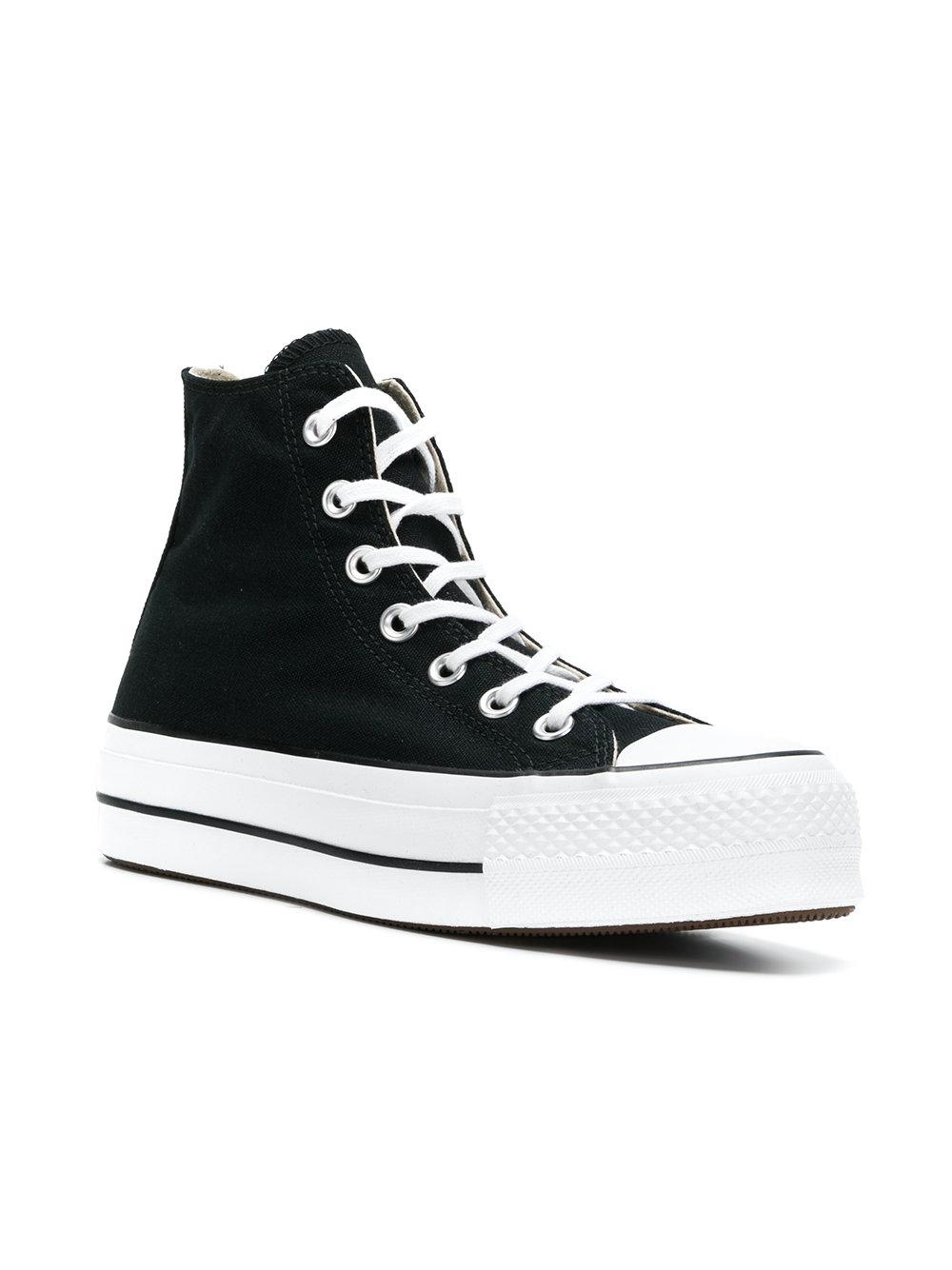 Converse Cotton Lift Hitop Platform Sneakers in Black Lyst