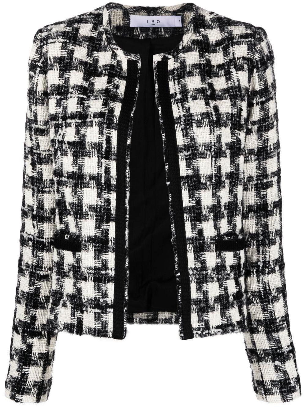 IRO Houndstoothpattern Tweed Jacket in Black Lyst