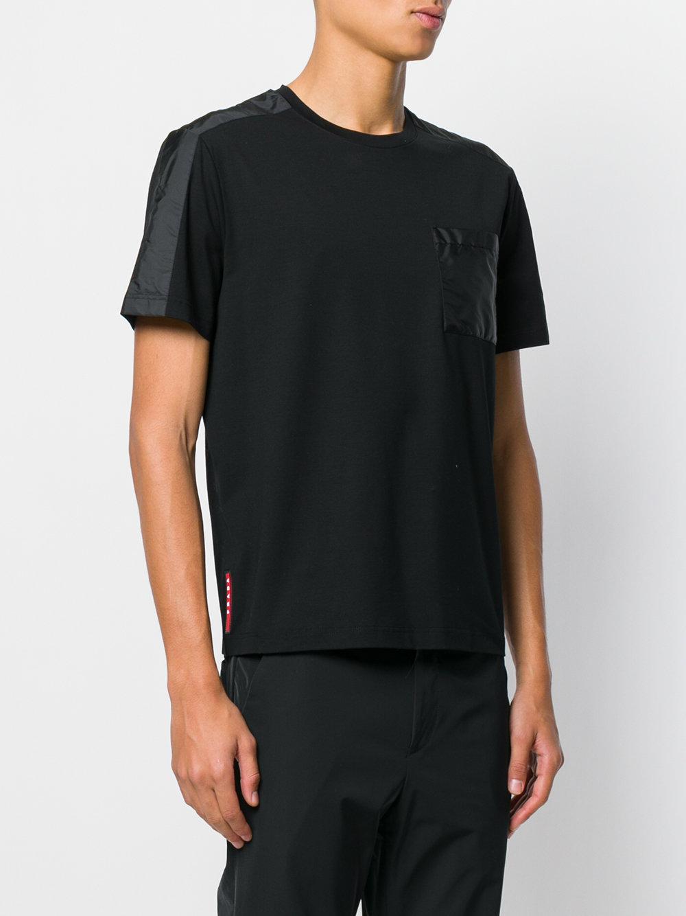 Prada Synthetic Nylon Path Tshirt in Black for Men Lyst