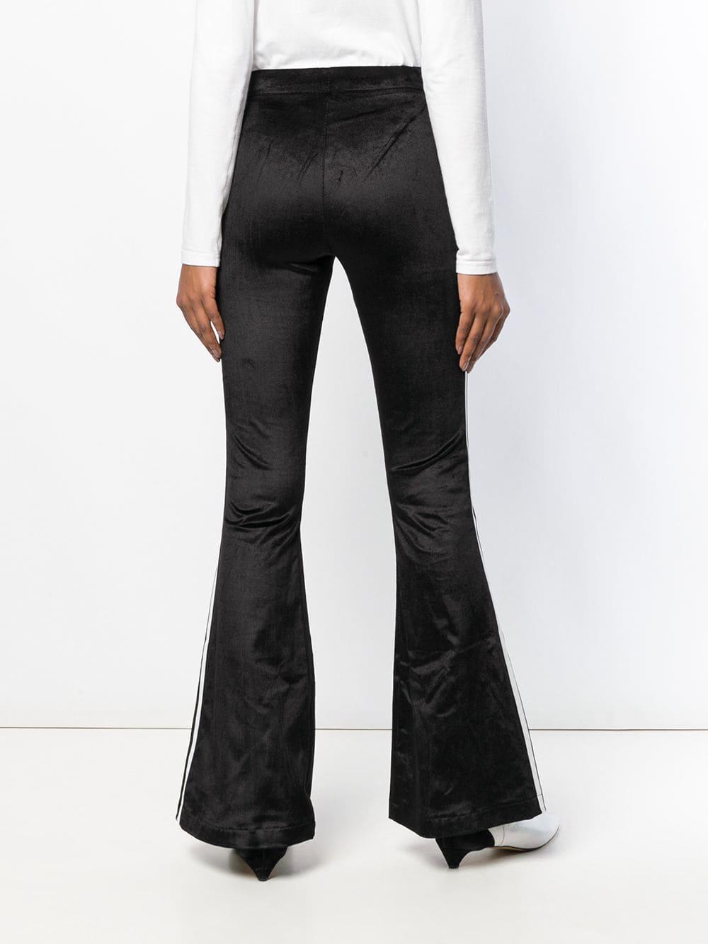 adidas Cotton Flared Track Trousers in Black Lyst