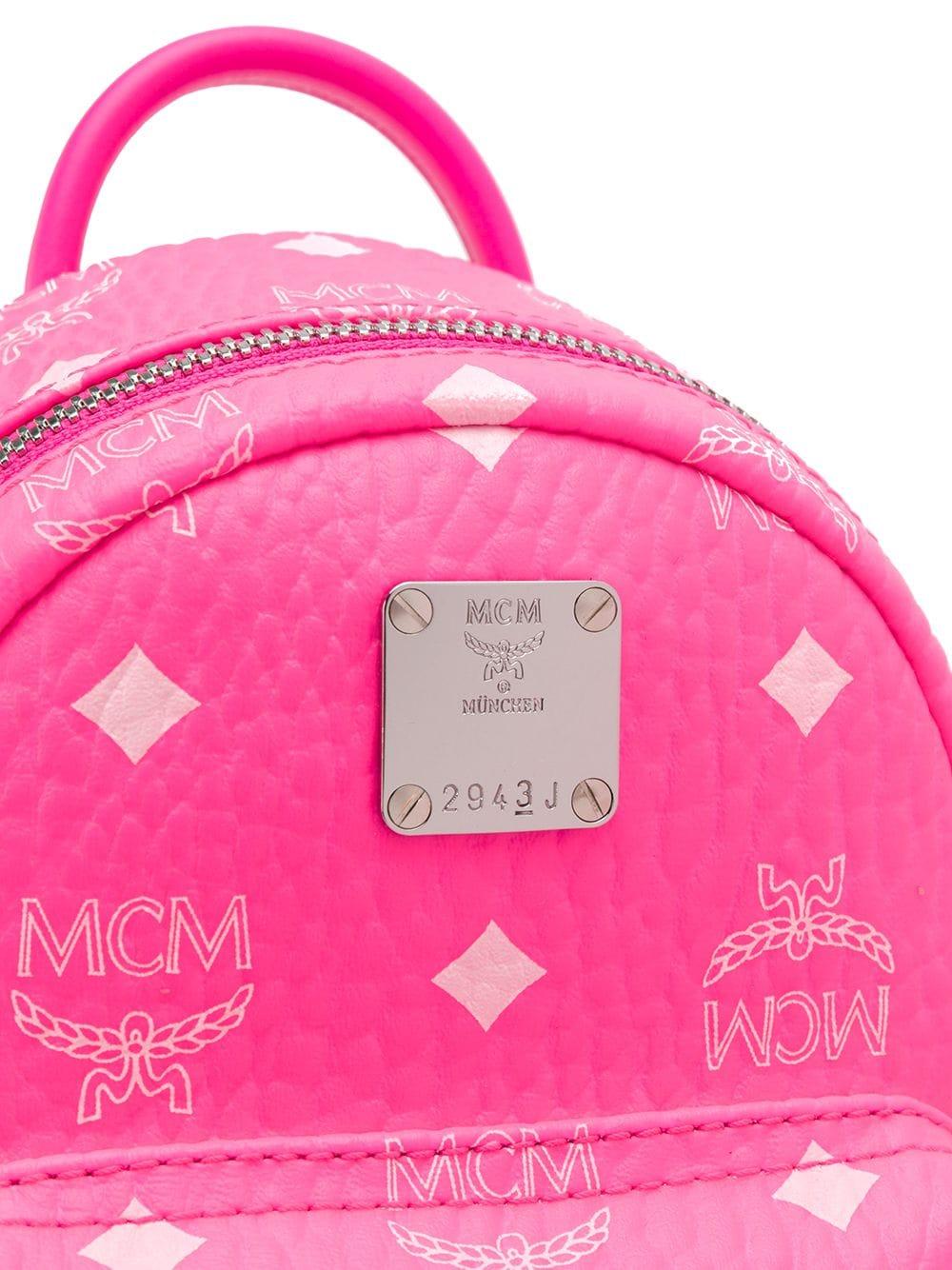 Mcm Logo Backpack Light Pink [f67508] IUCN Water