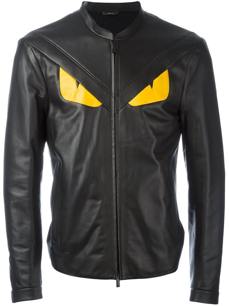 Fendi Leather Bag Bugs Jacket in Black for Men Lyst
