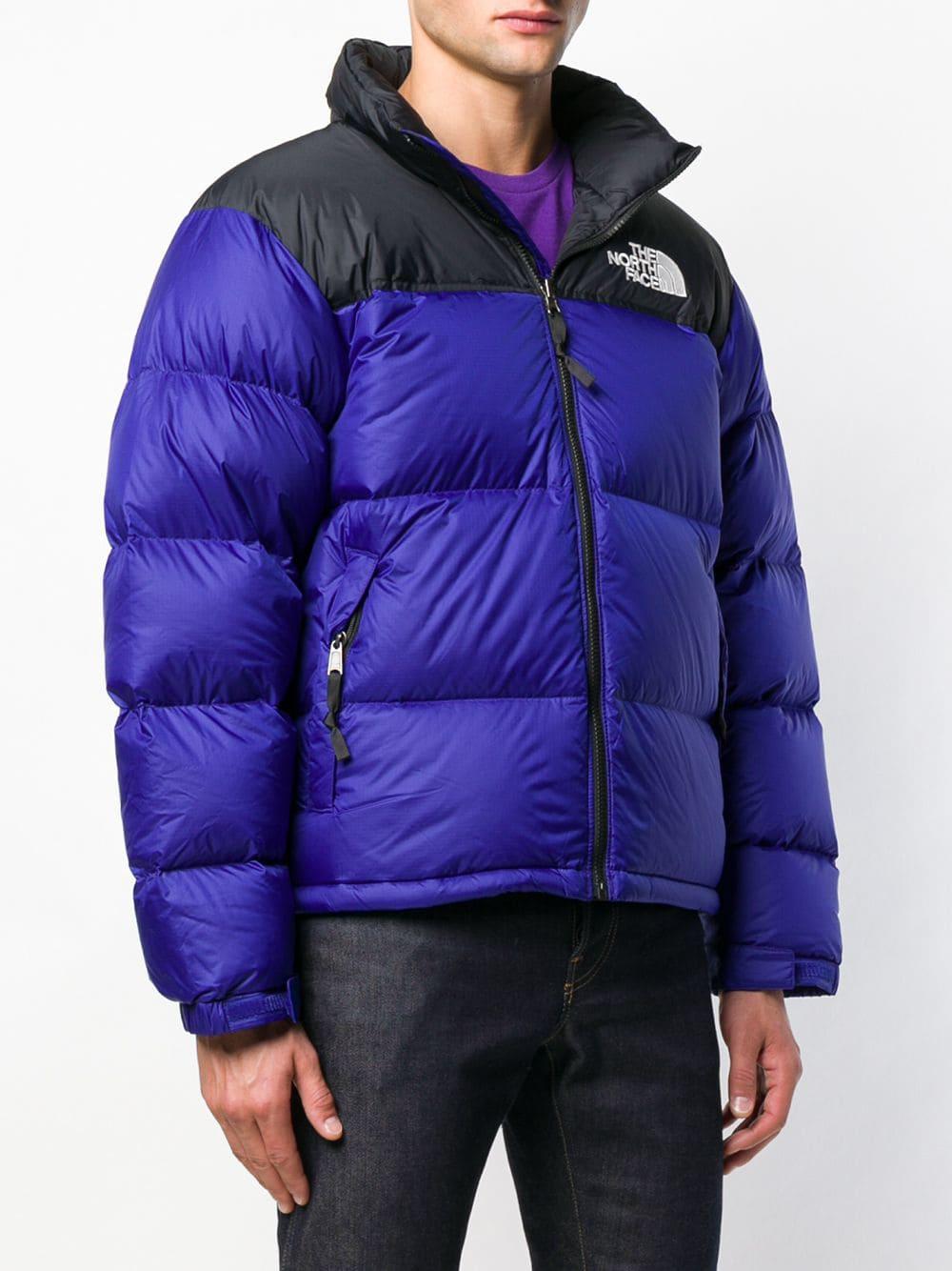 The North Face Synthetic Twotone Puffer Jacket in Blue for Men Lyst