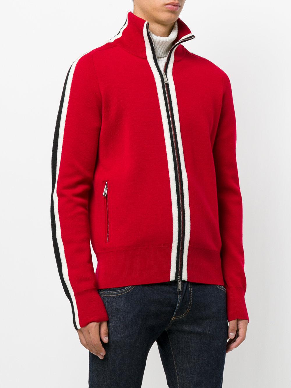 DSquared² Wool Zipup Turtleneck Jumper in Red for Men Lyst