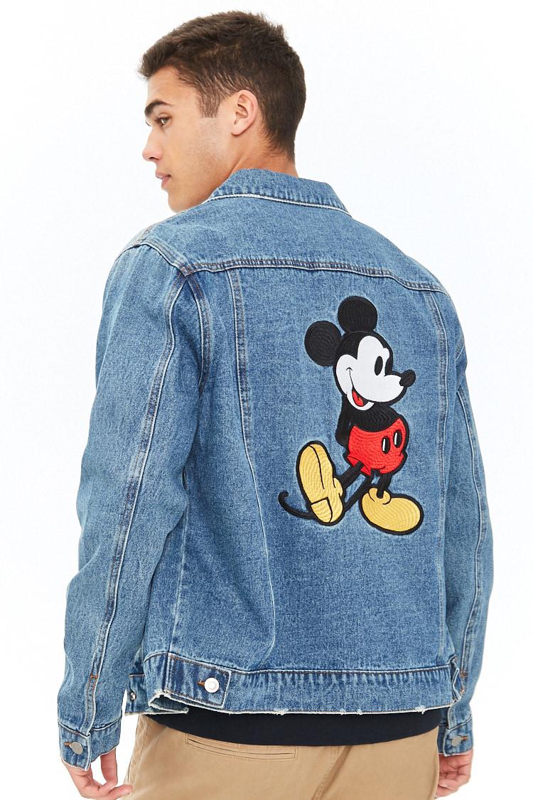 Forever 21 Mickey Mouse Denim Jacket in Blue/Red (Blue) for Men Lyst