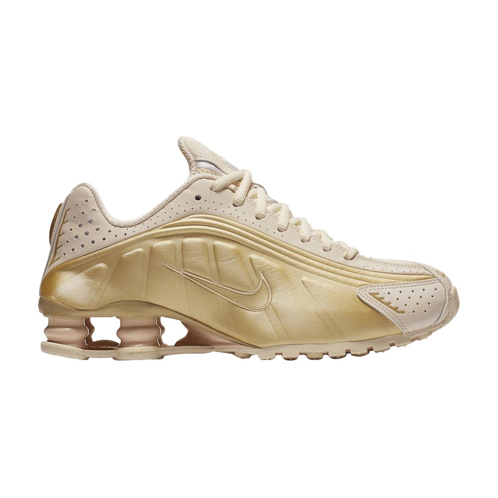 Nike Leather Shox R4 Running Shoes in Gold (Metallic) Save 25 Lyst