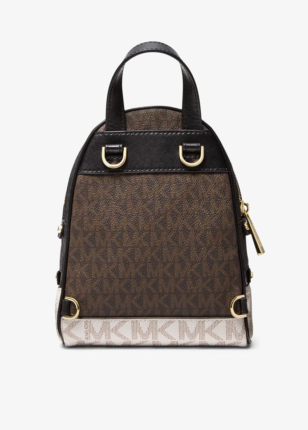 Michael Kors Rhea Mini Colorblock Logo Backpack in Brown Lyst