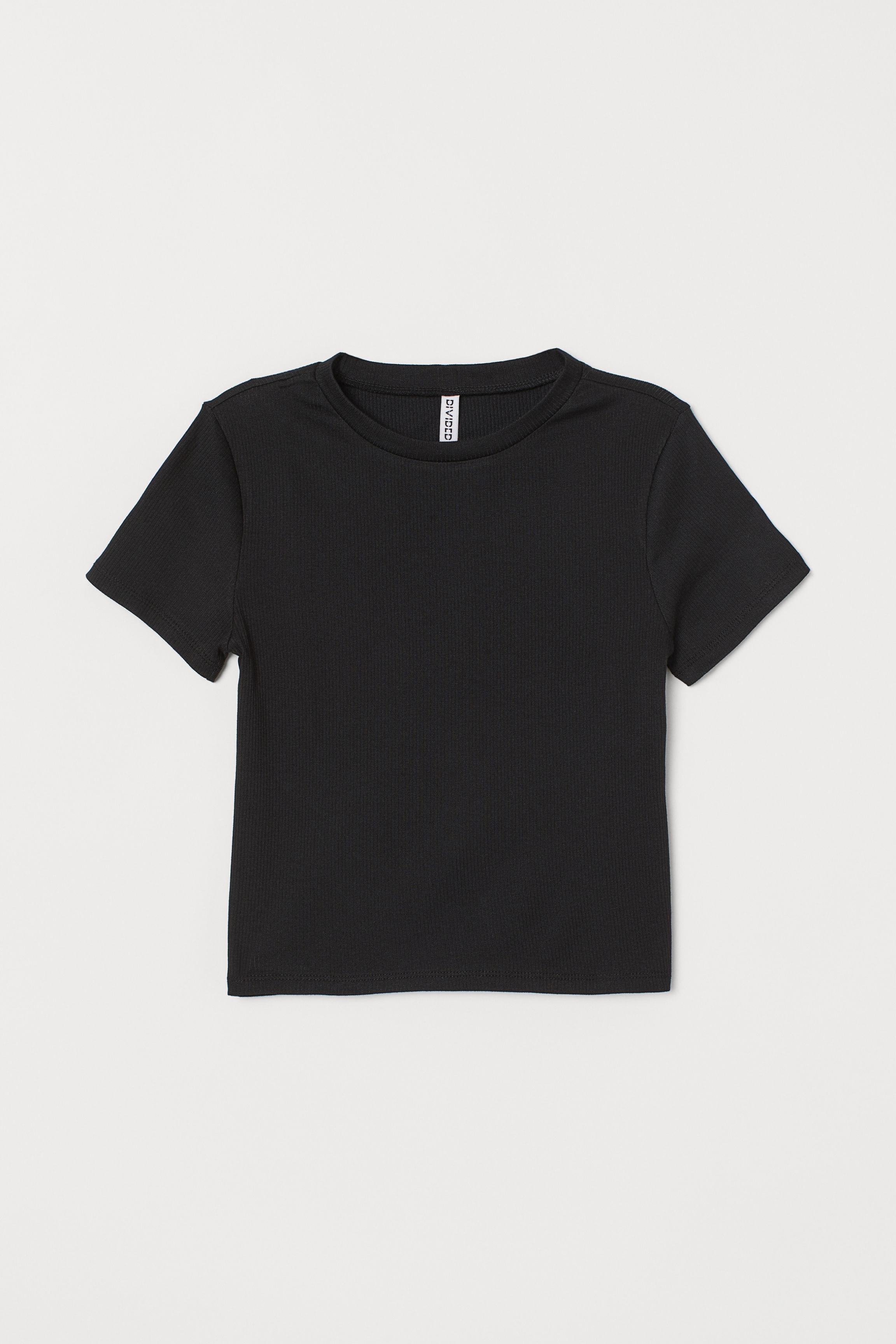H&M Ribbed Top in Black Lyst