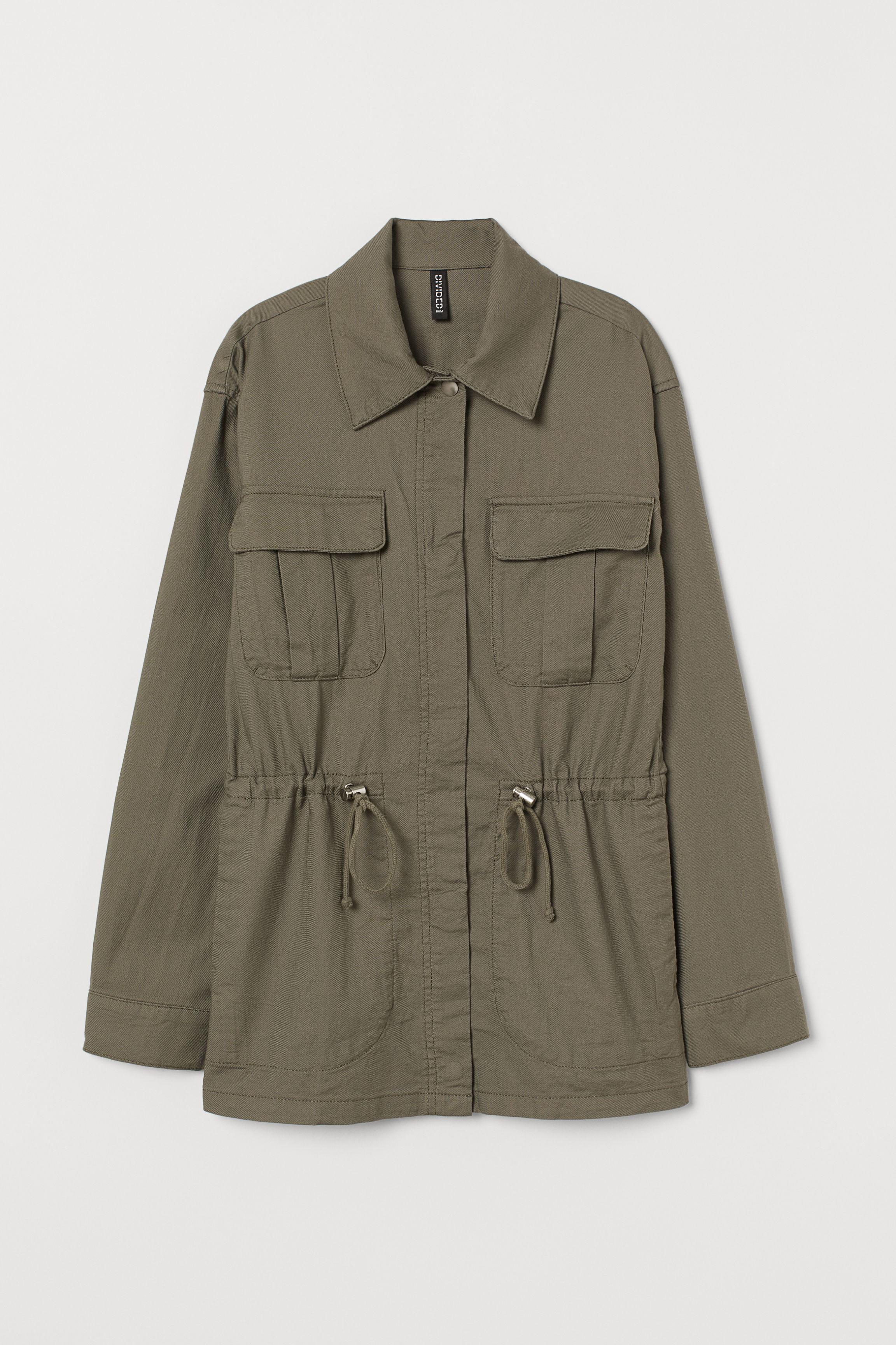 H&M Cotton Utility Jacket in Khaki Green (Green) Lyst