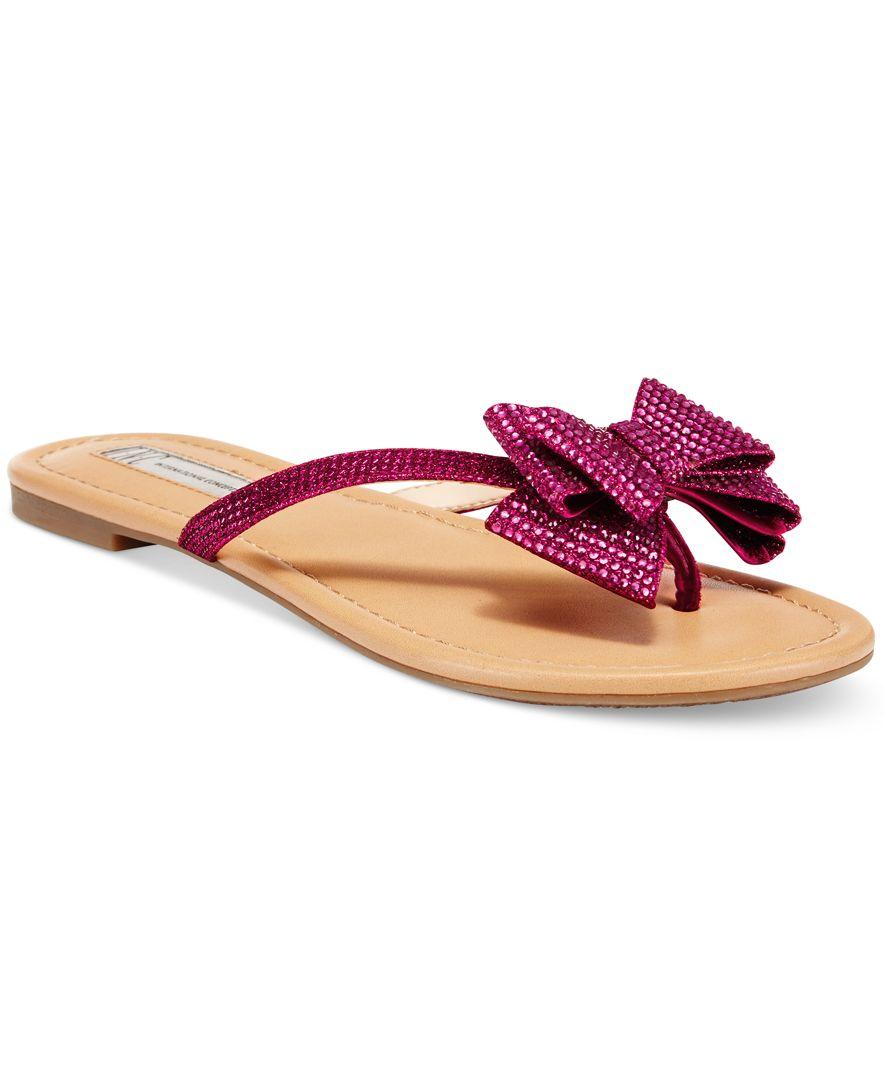 INC International Concepts Women's Mabae Bow Flat Sandals, Only At Macy