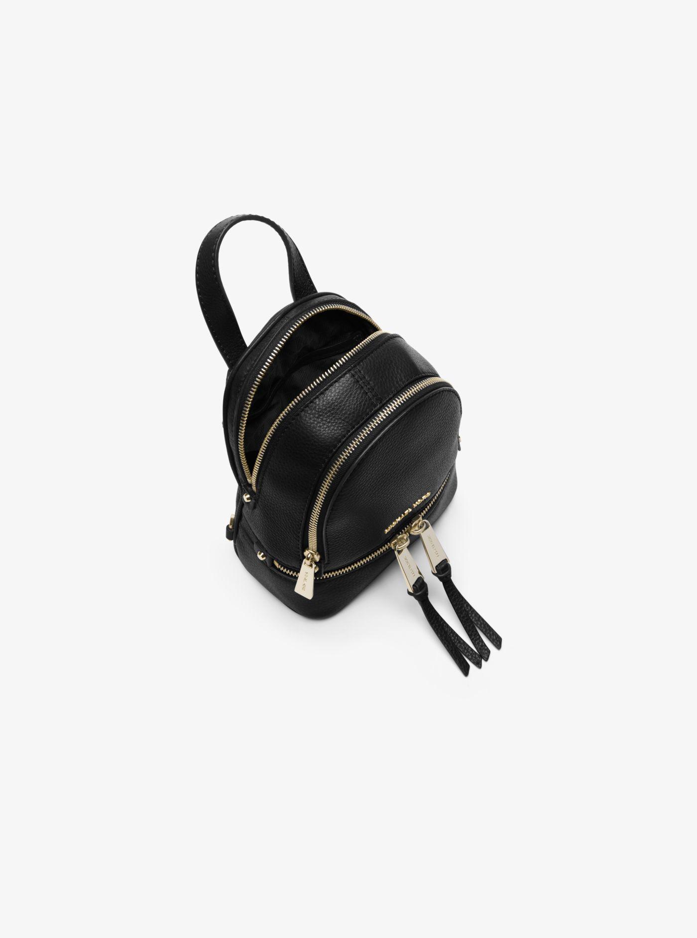 Michael Kors Rhea Mini Leather Backpack in Black Lyst