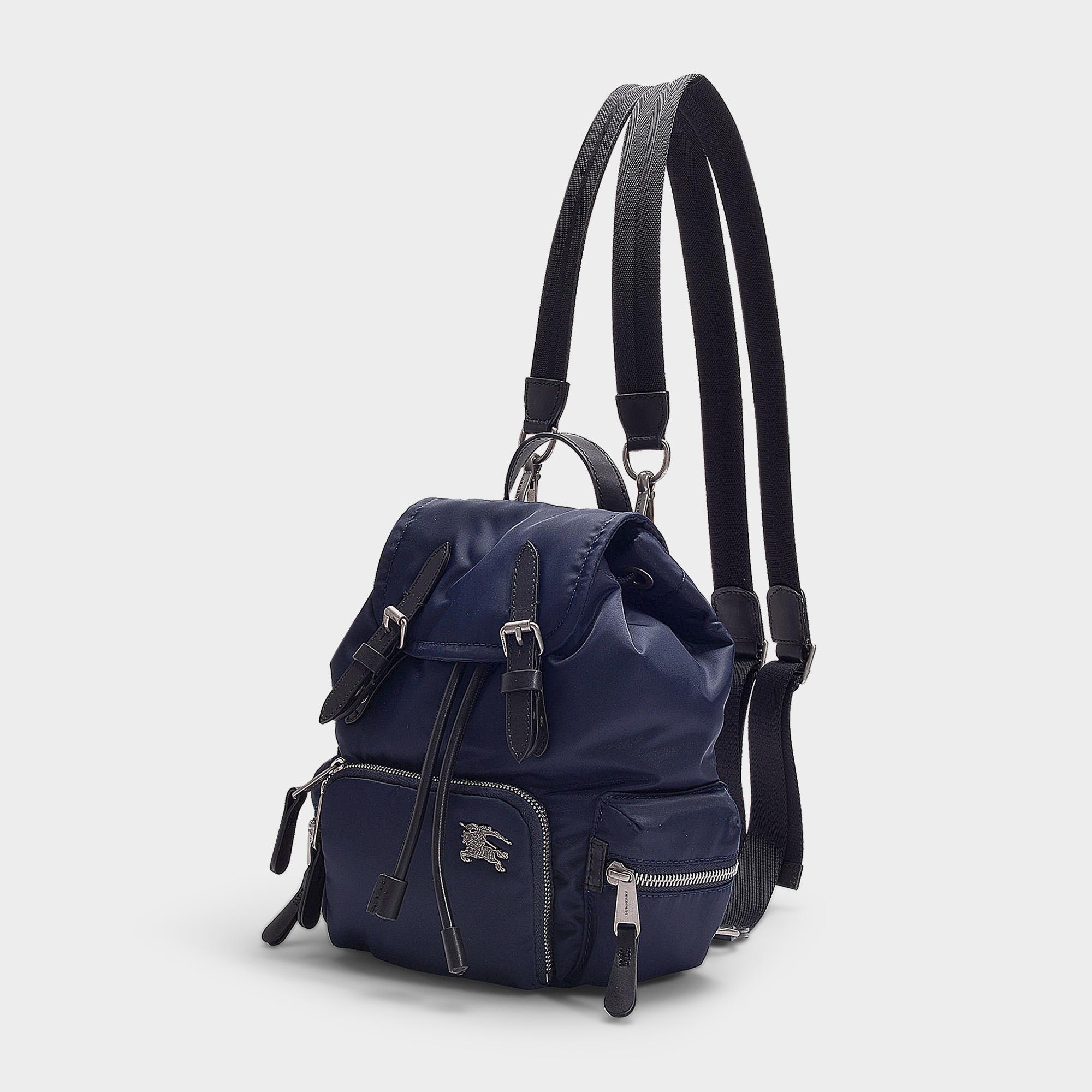 Burberry Synthetic The Rucksack Small Backpack In Ink Blue Nylon Lyst