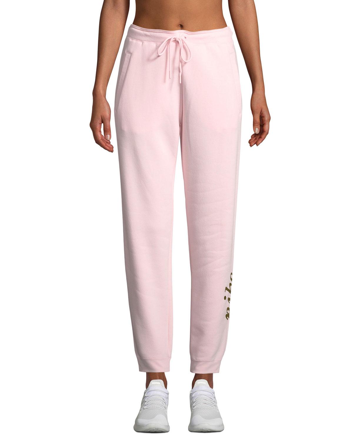 Light Pink Sweatpants Nike Cotton Rally Logo Drawstring Jogger