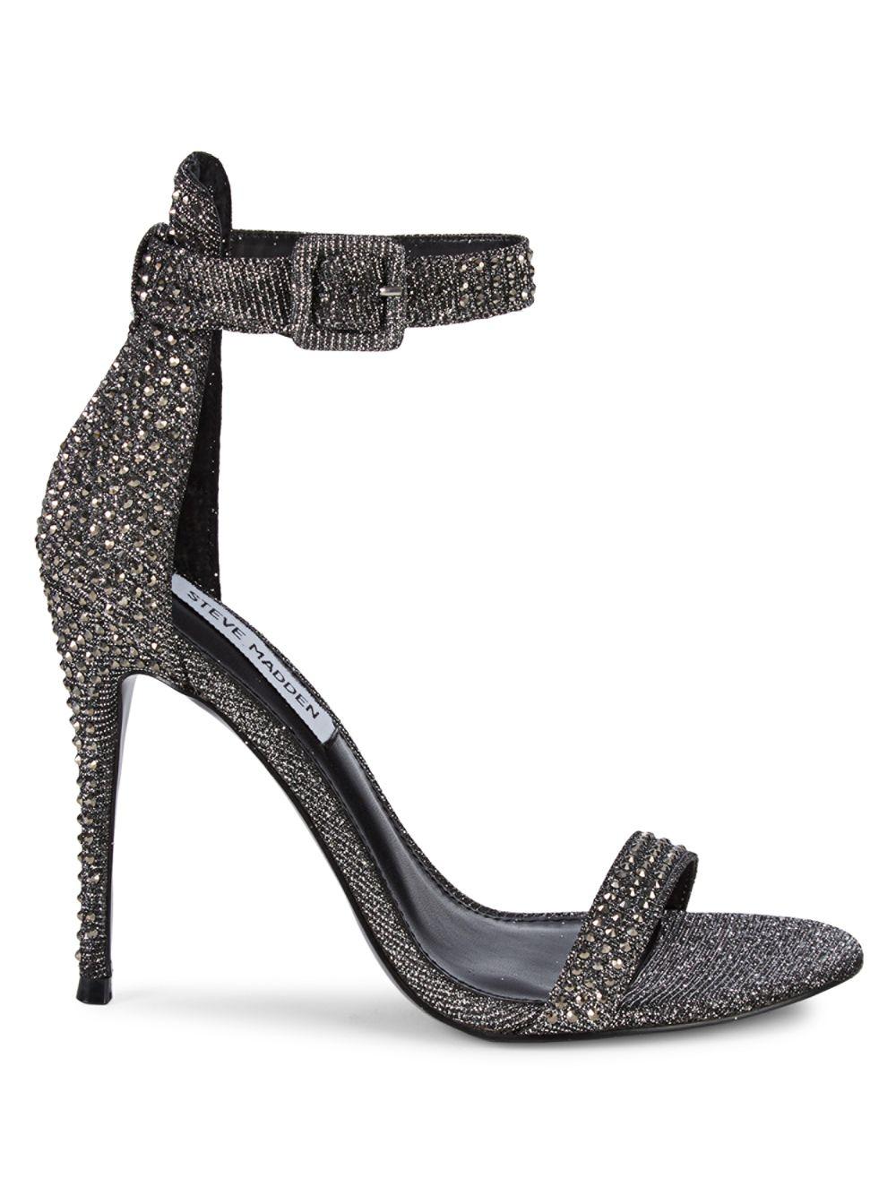 Steve Madden Mischa Rhinestone High Heel Sandals in Black Lyst