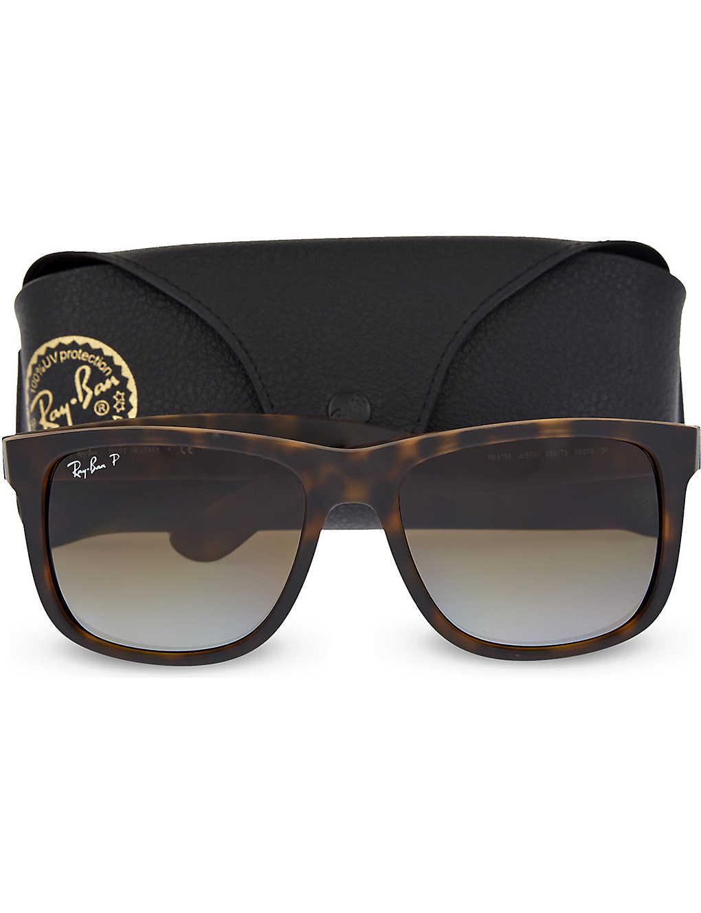 RayBan Rb4165 Tortoise Shell Rectangle Sunglasses in Black Lyst