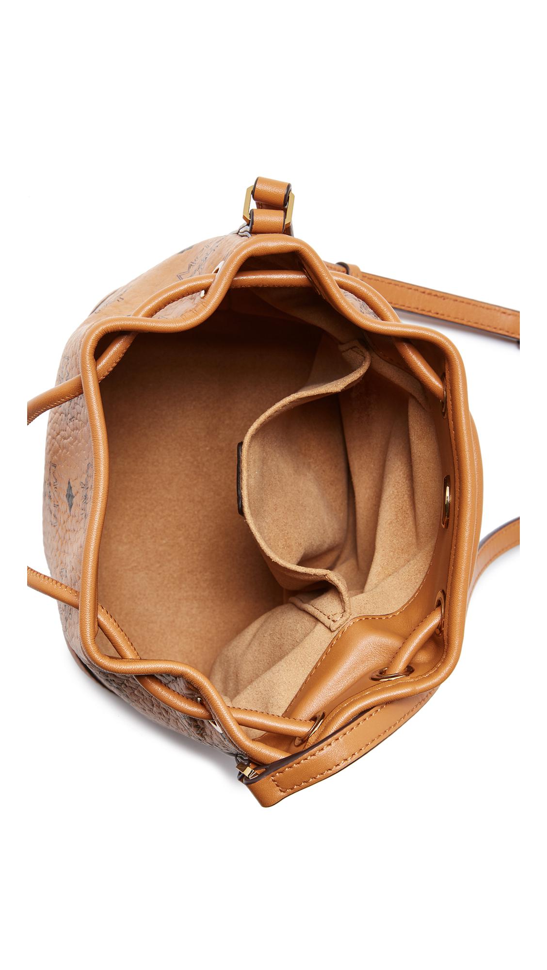 MCM Suede Rabbit Drawstring Bag in Cognac (Brown) Lyst