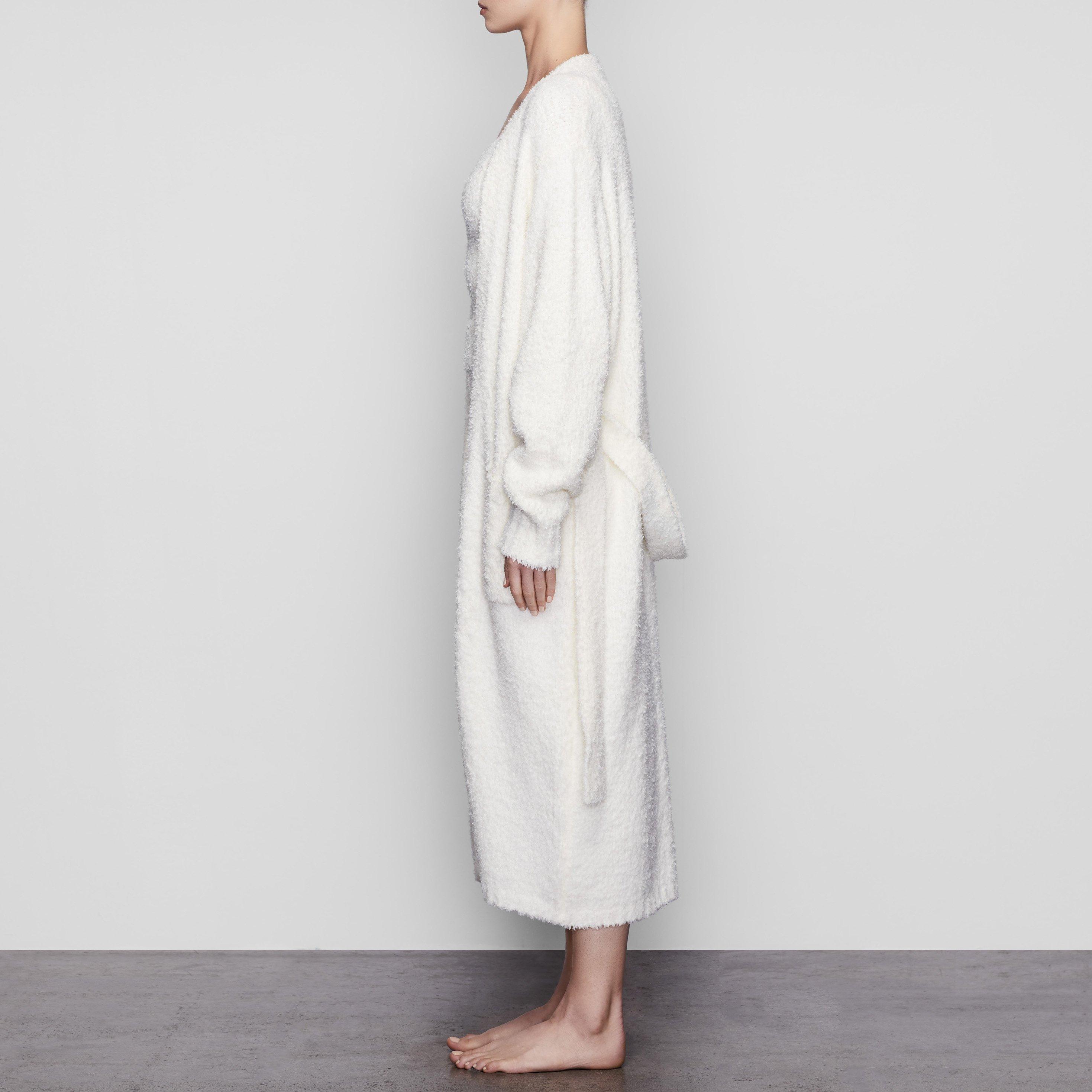 Skims Cozy Knit Robe in Bone (White) Lyst