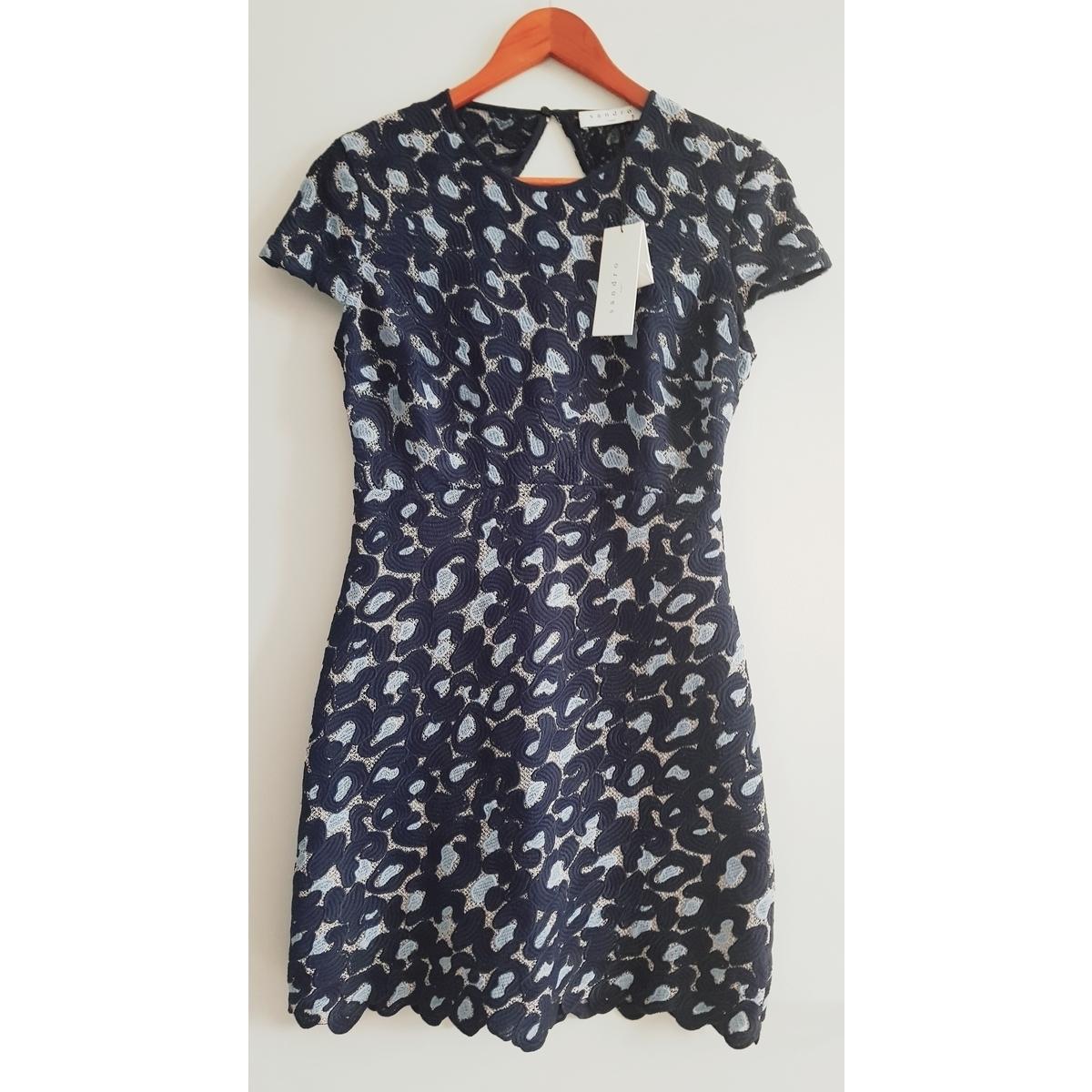 Robe Cocktail Bleue dos nu triangle Robe Sandro en coloris Bleu Lyst