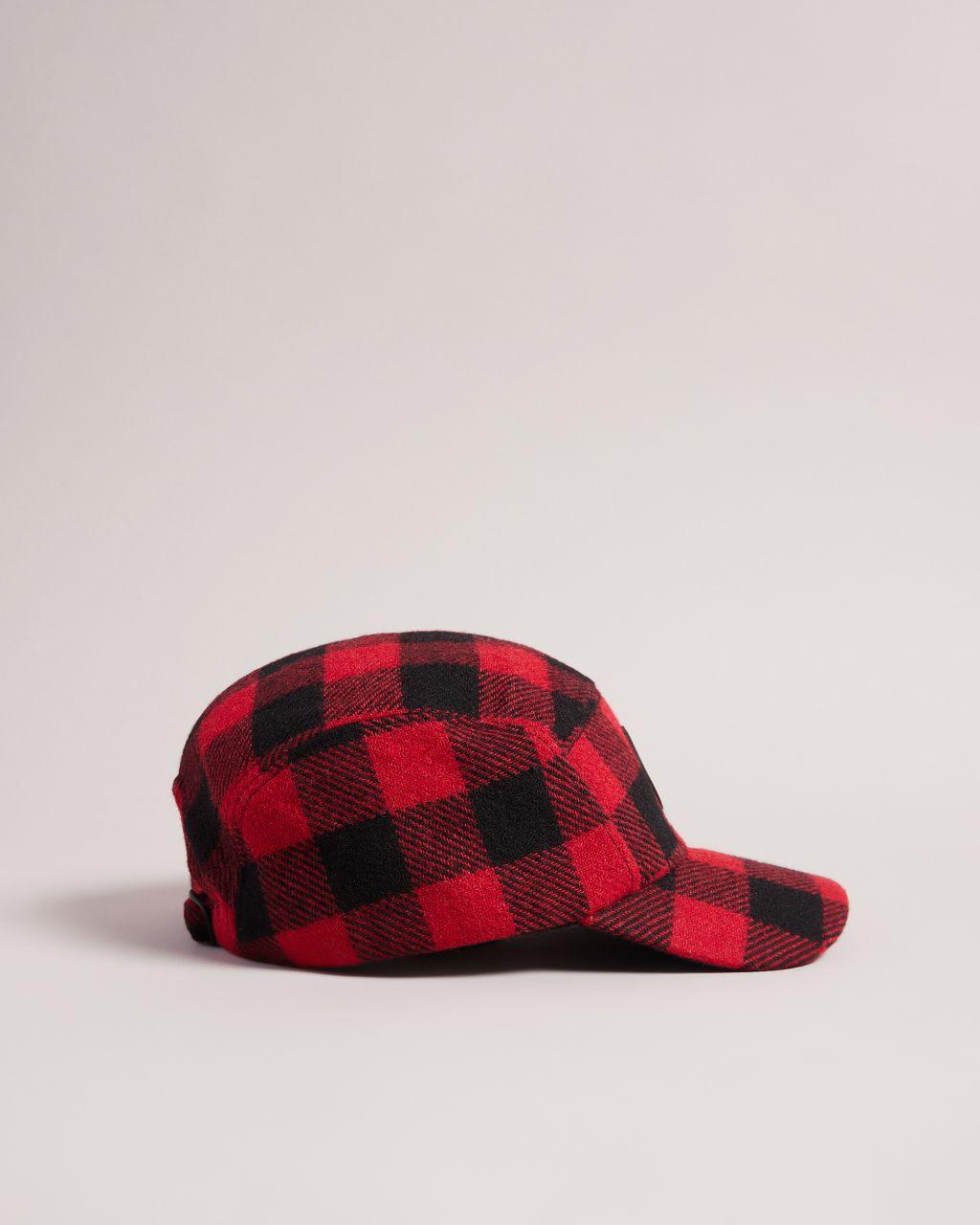 Ted Baker Pettio Check Cap in Red for Men Lyst