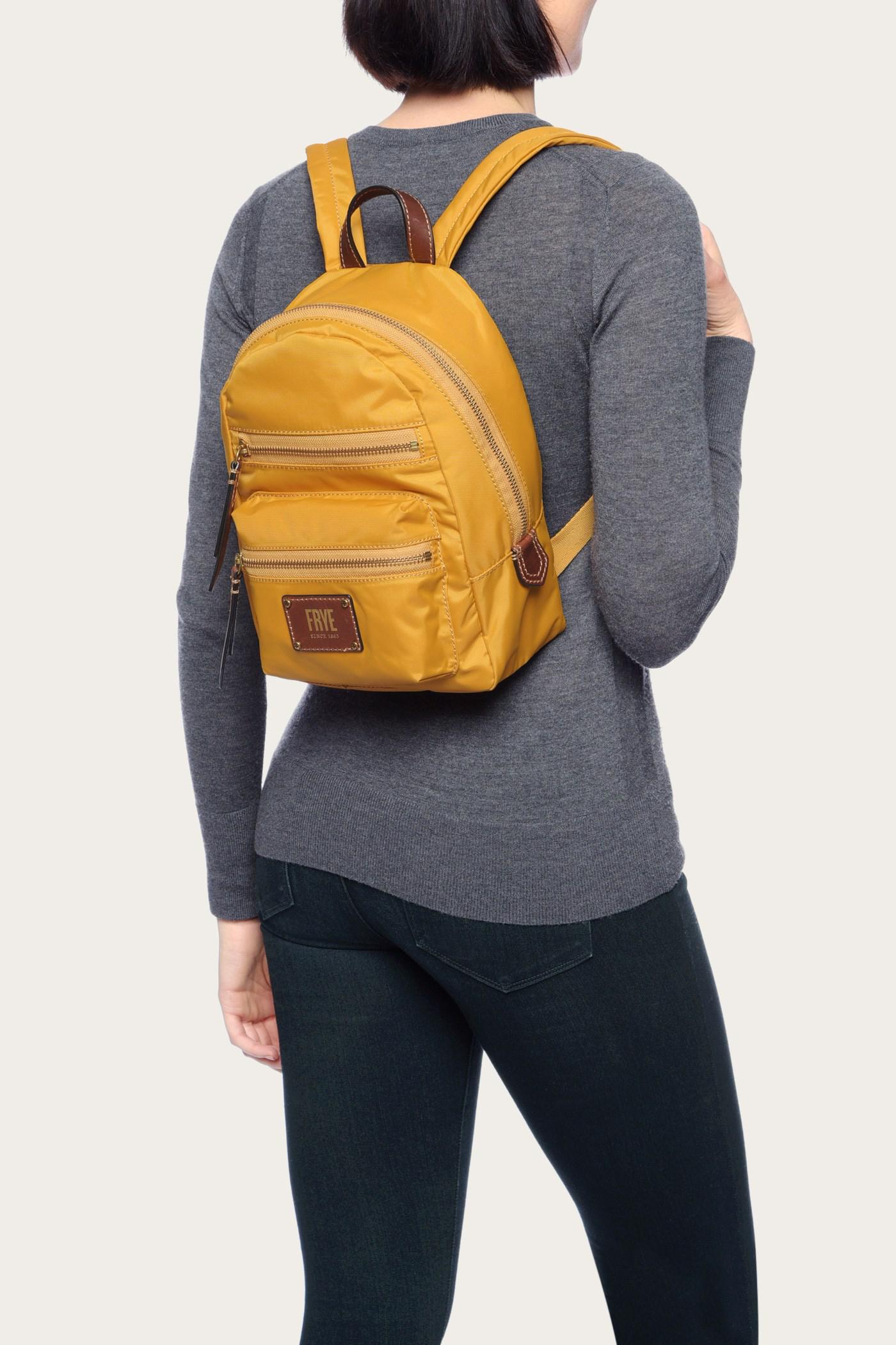 Frye Leather Ivy Mini Backpack in Yellow Lyst