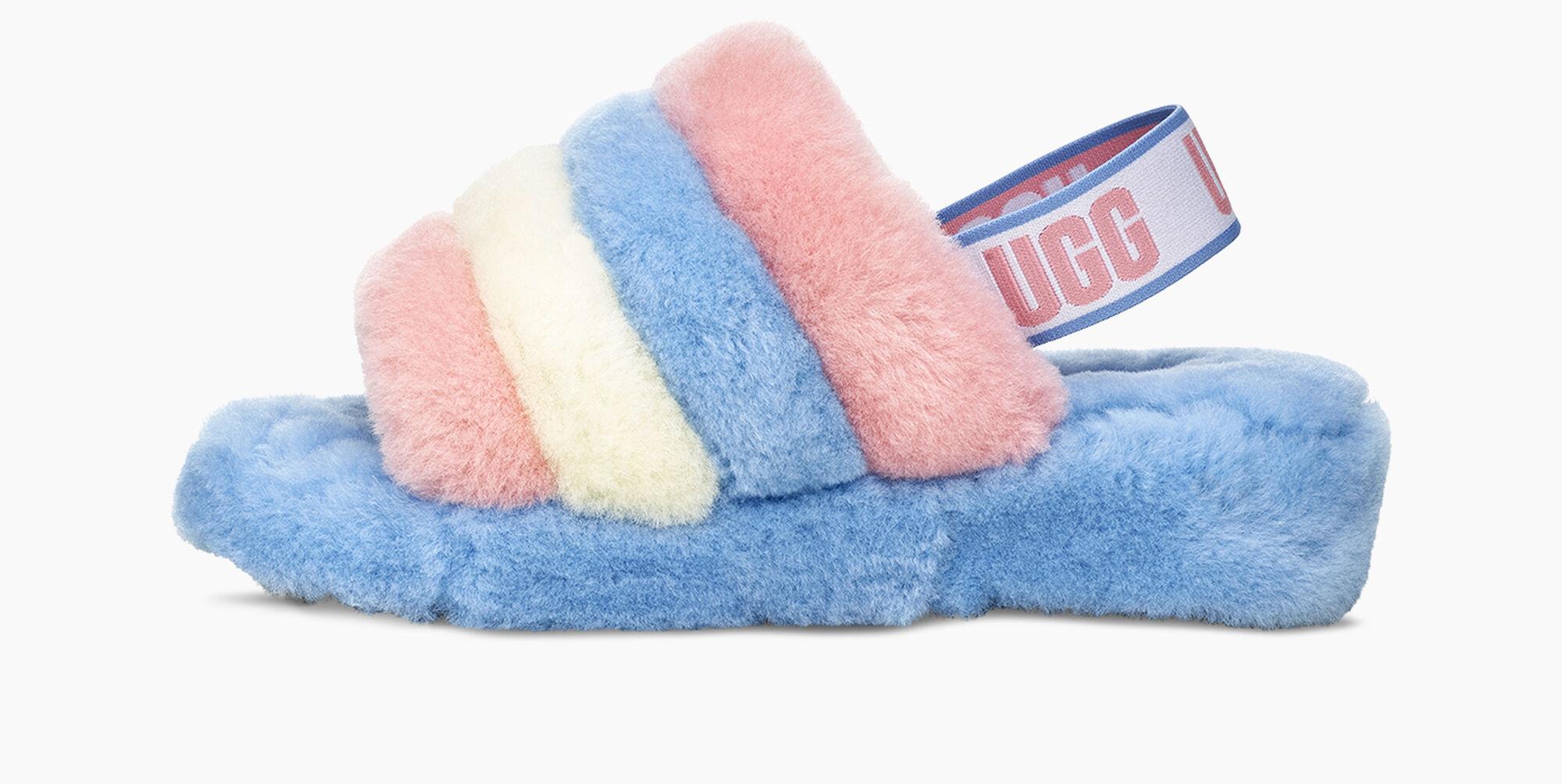 UGG Rubber Pride Fluff Yeah Slide Pride Fluff Yeah Slide in Blue for