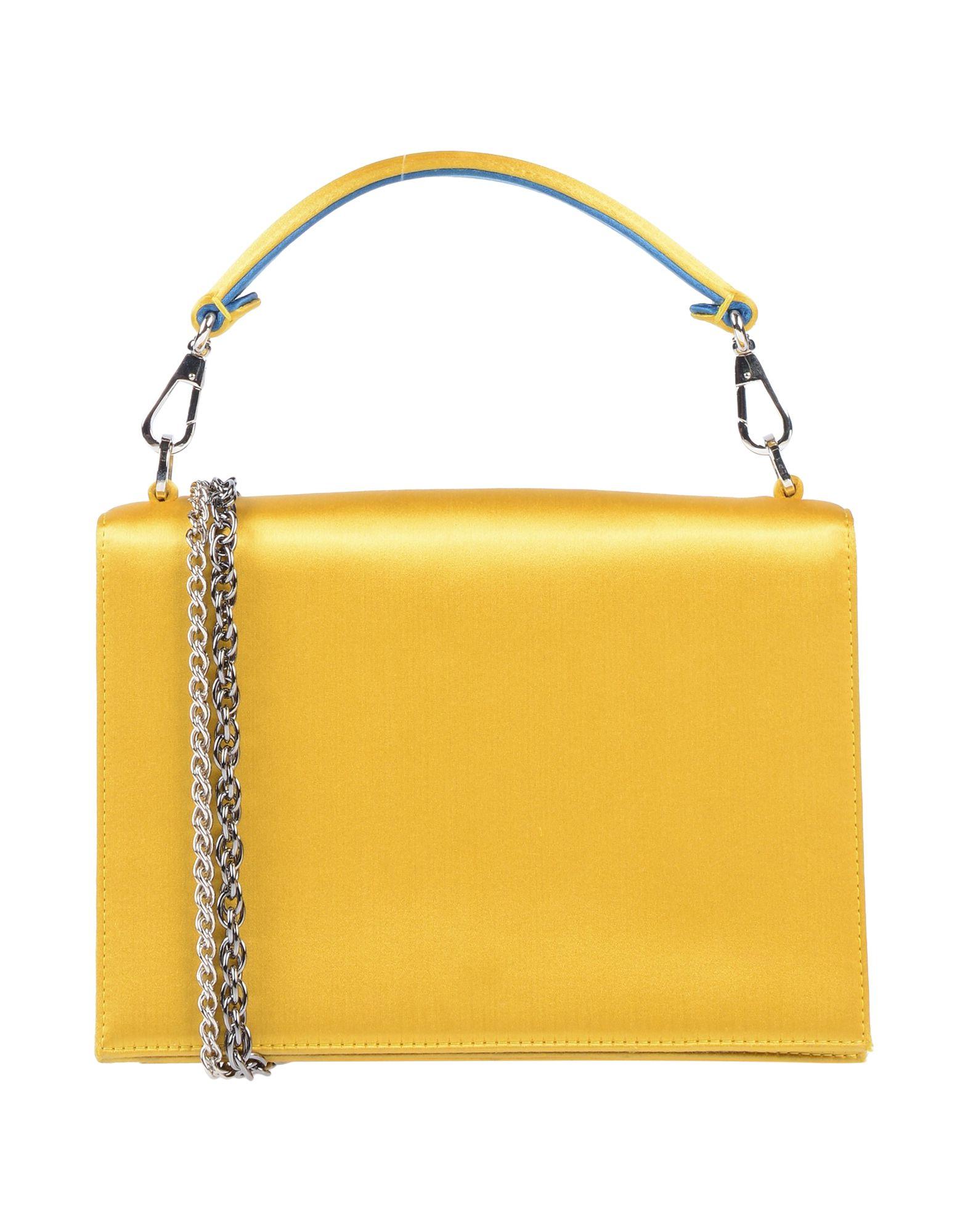 Rodo Satin Handbag in Yellow Lyst
