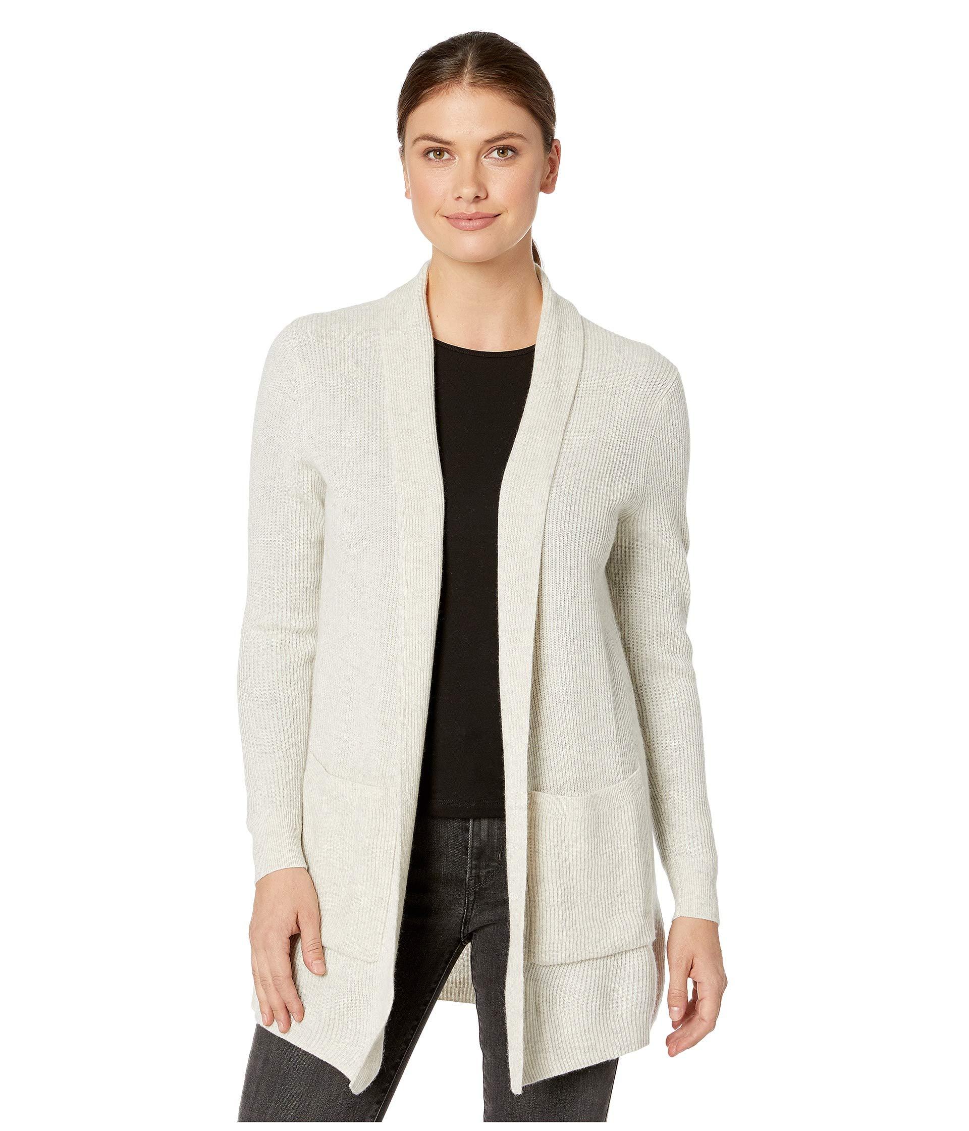 Pendleton Merino/cashmere Rib Cardigan in Gray Lyst