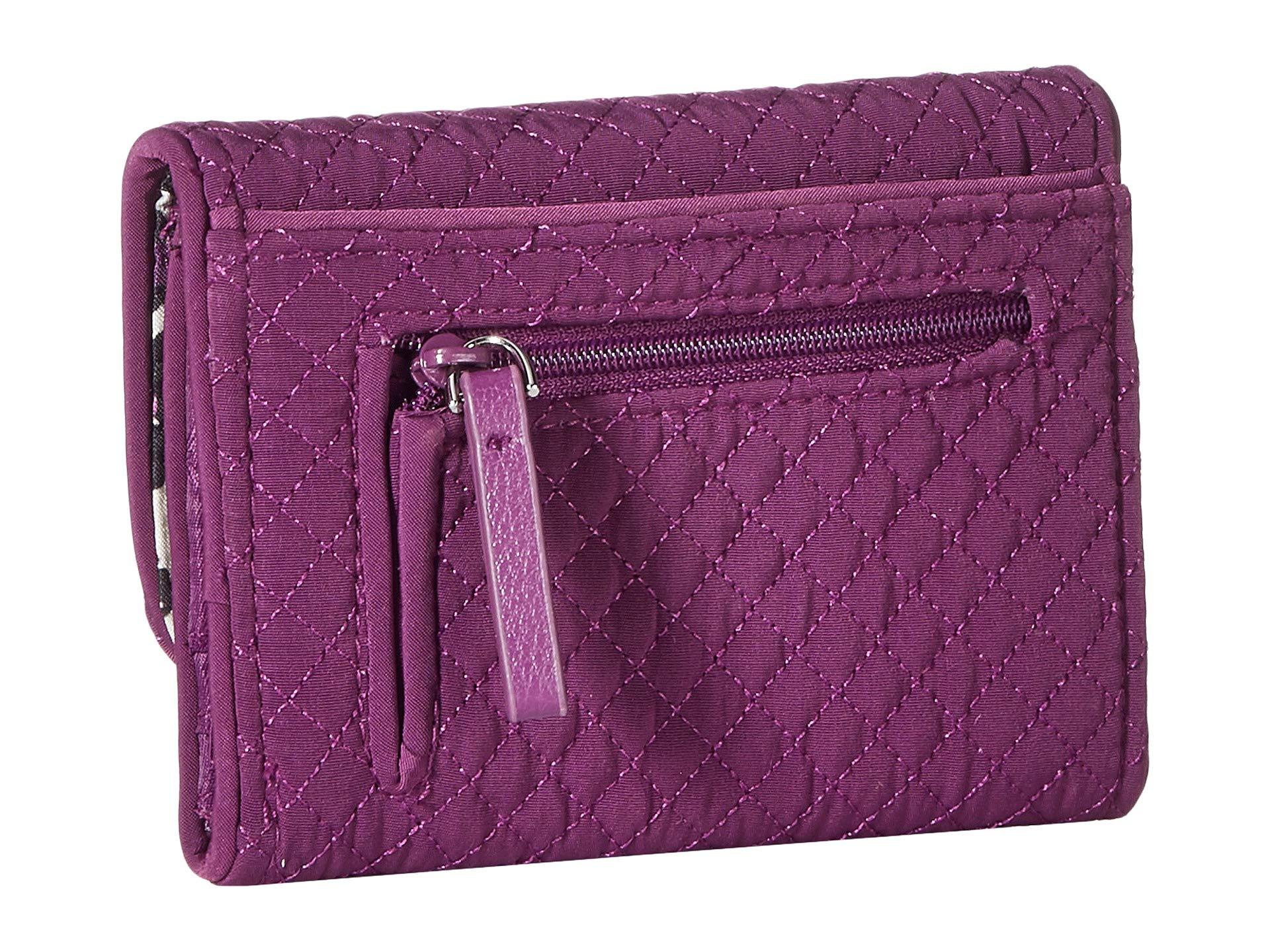 Vera Bradley Denim Iconic Rfid Riley Compact Wallet in Gray Lyst