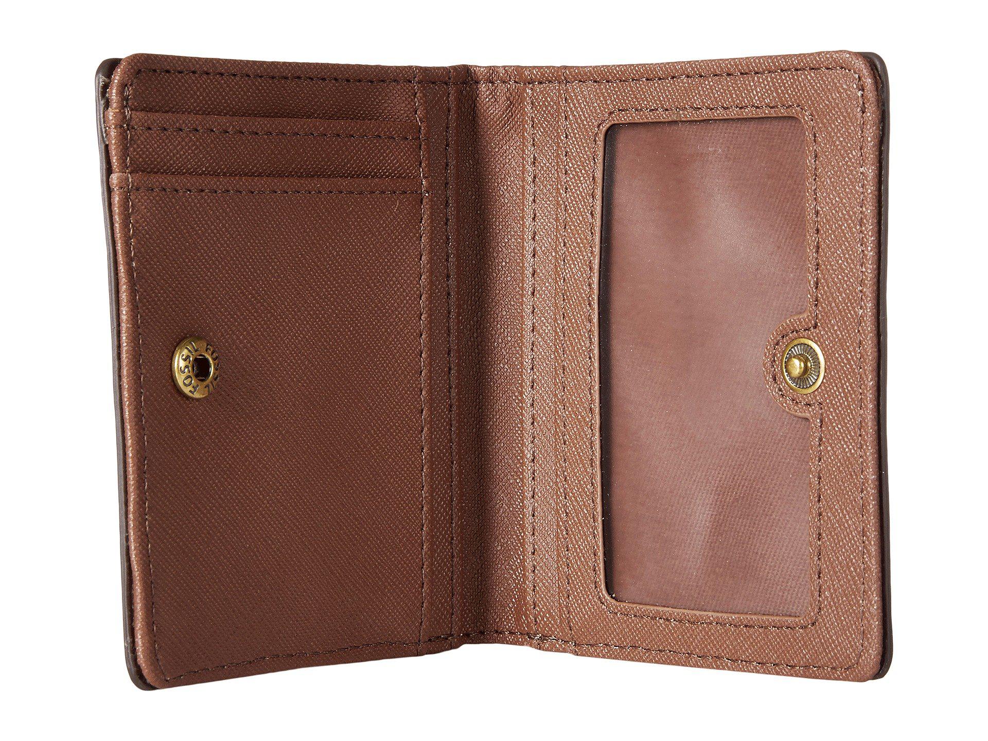 Fossil Leather Emma Mini Wallet Rfid in Brown Lyst