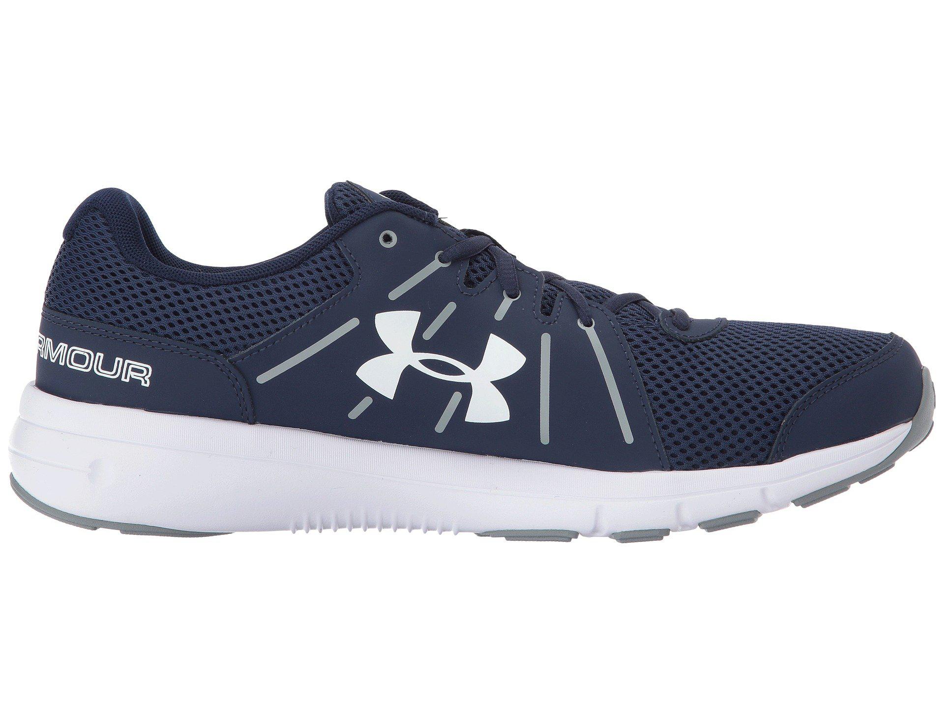 Under Armour Leather Dash Rn 2 Running Shoe in Midnight Navy/Steel
