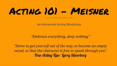 Meisner Technique for Grades 712 Advanced Theatre by Triple Threat Drama