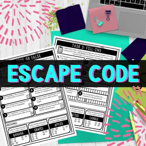 Planet Mars Comprehension Code Escape Room - Close Reading - Solar System