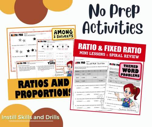 Equivalent Ratios and Ratio Table Practice & Enrichment Worksheets BUNDLE