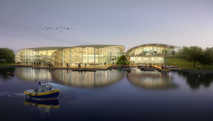 Competing designs for Canadian Canoe Museum unveiled