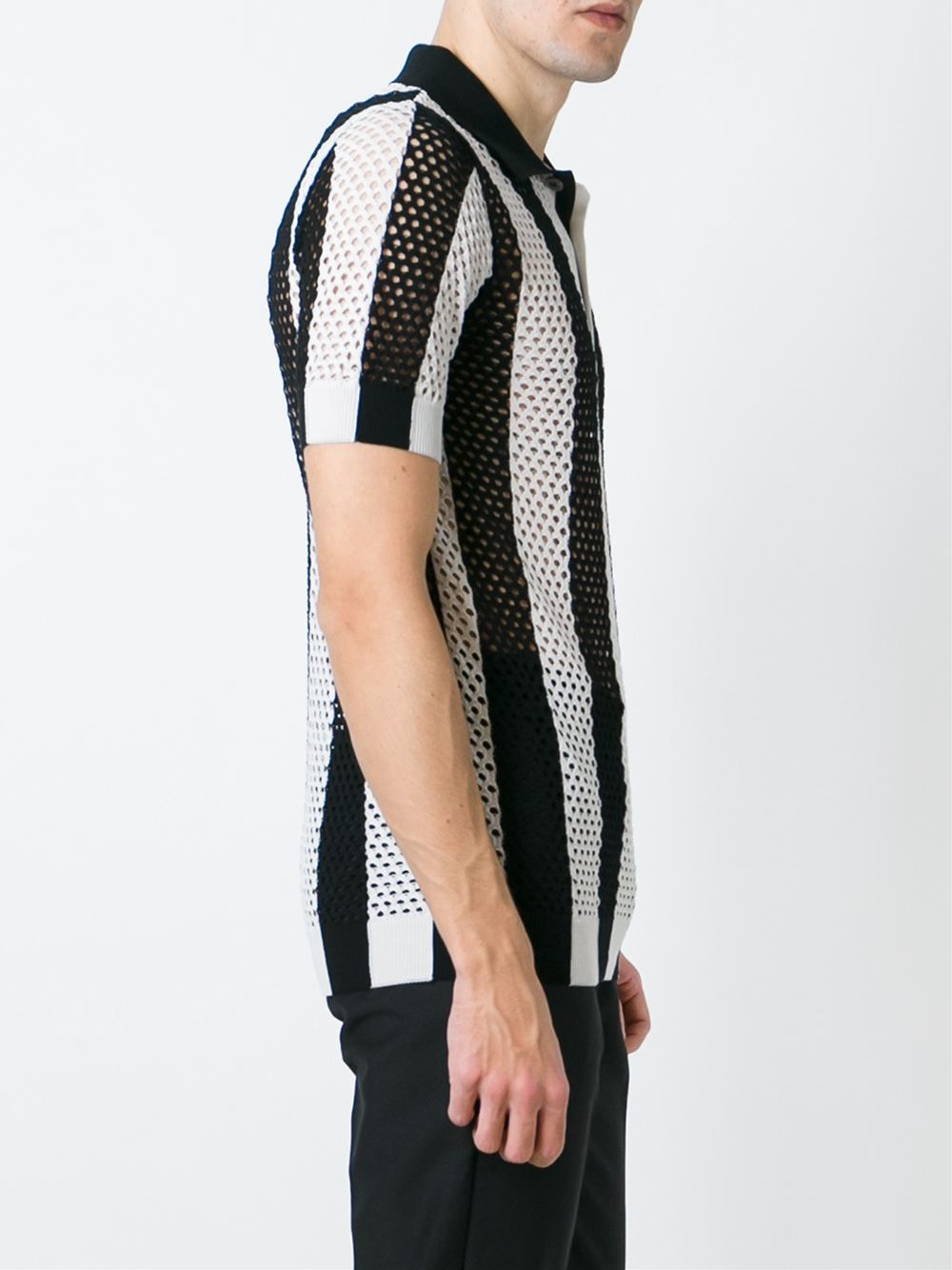 Lyst Paul Smith Crochet Polo Shirt in Black for Men