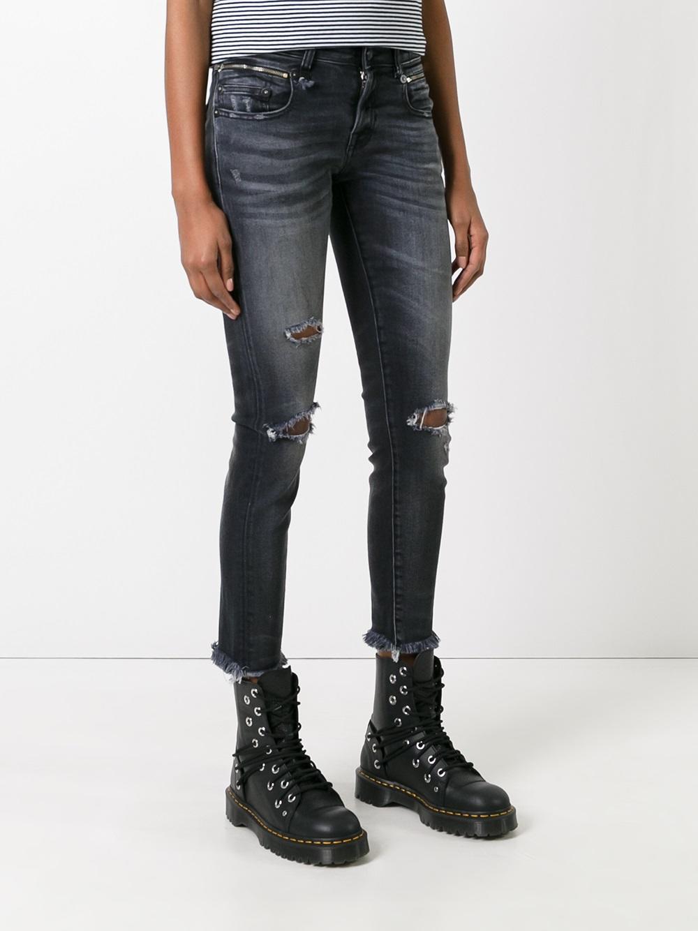 Lyst R13 Ripped Jeans in Gray