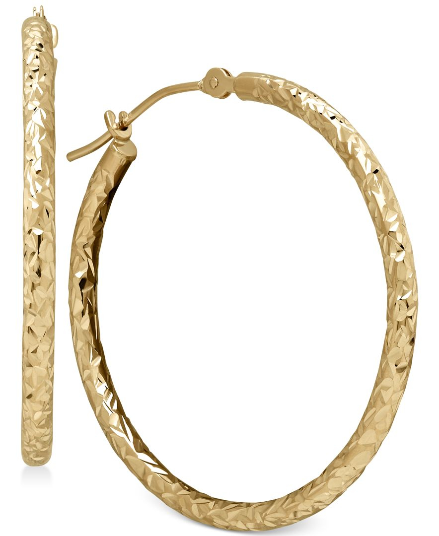 Macy's Round Tube Hoop Earrings In 10k Gold in Multicolor Lyst