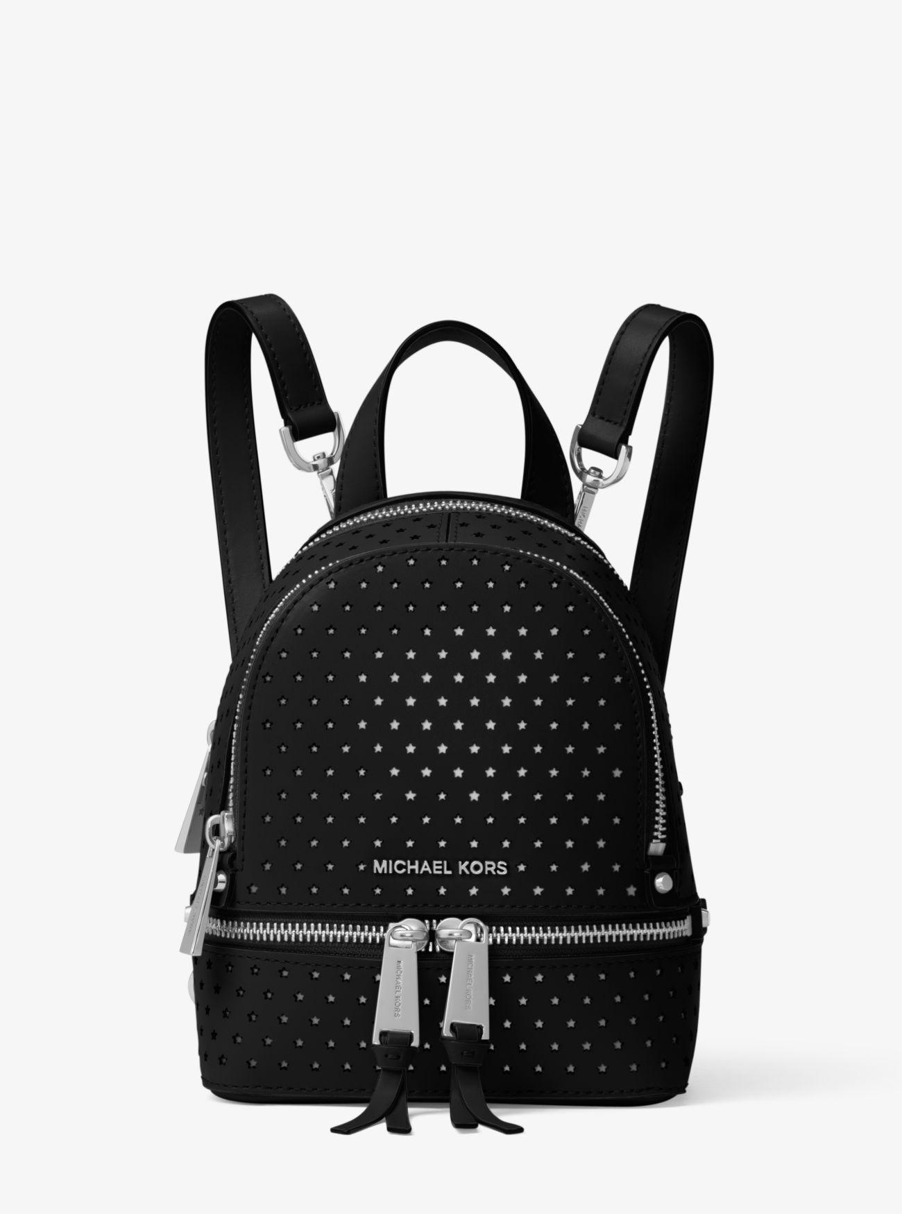 Michael kors Rhea Mini Perforated Leather Backpack in Black Lyst