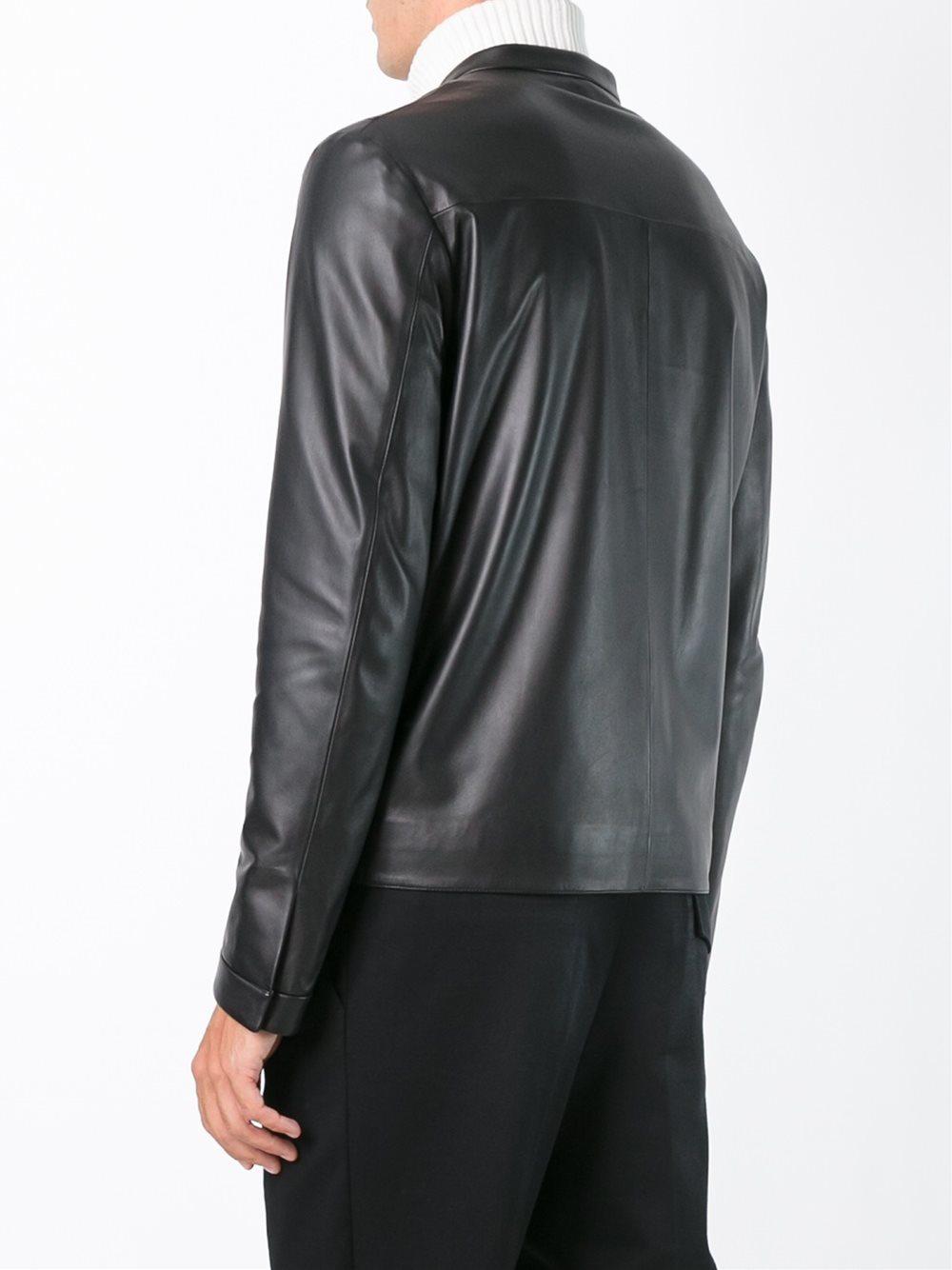 Lyst Fendi "bag Bugs" Leather Jacket in Blue for Men