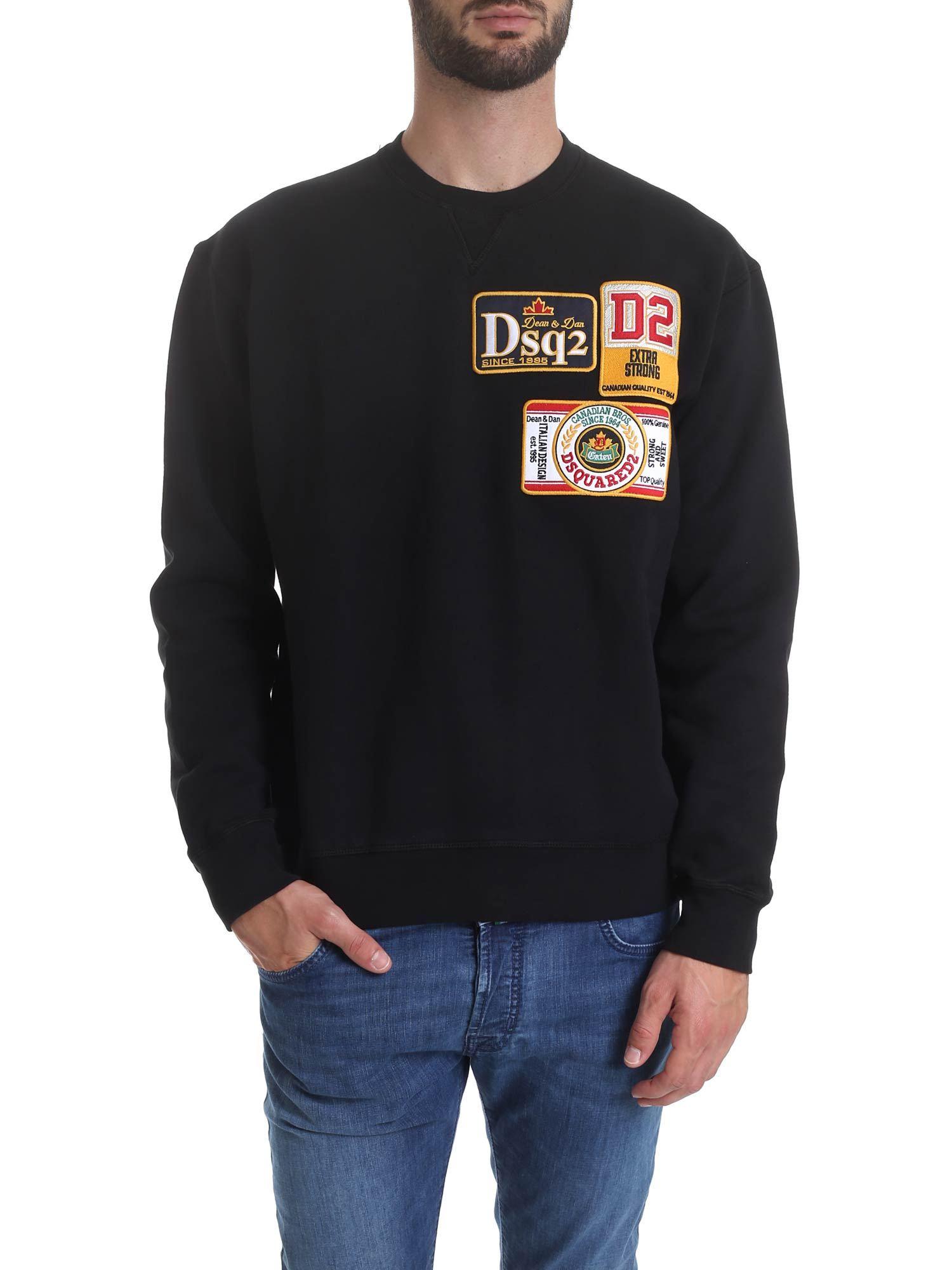 DSquared² Cotton Multipatch Sweatshirt In Black for Men Lyst