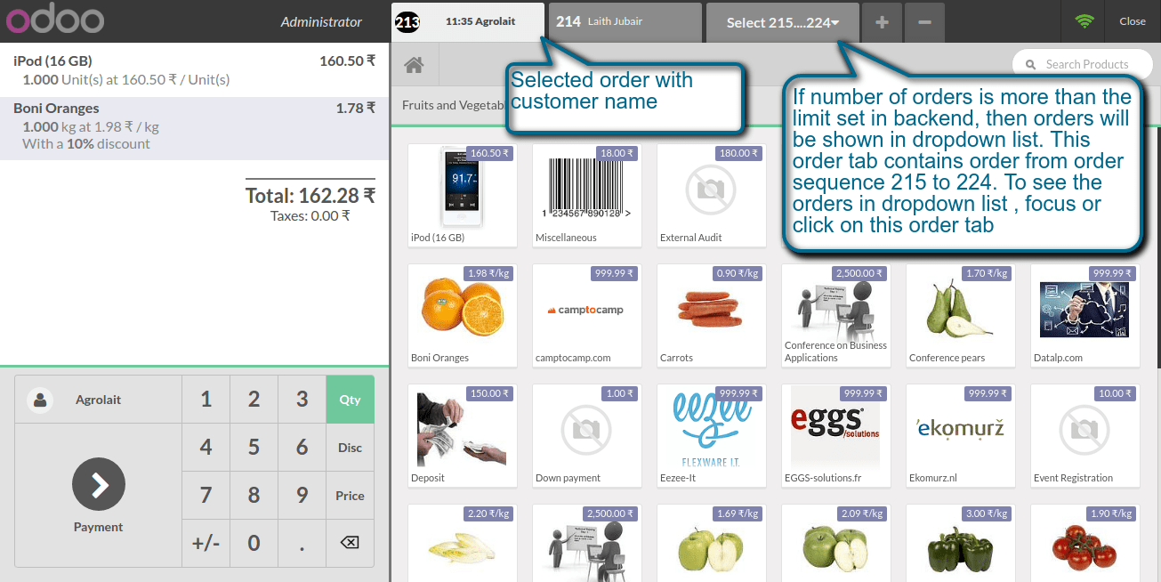 Odoo POS Manage Order Selector