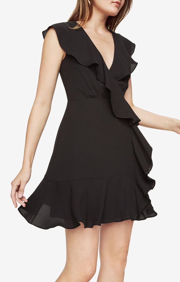 Lyst BCBGMAXAZRIA Deborah Ruffled Dress in Black
