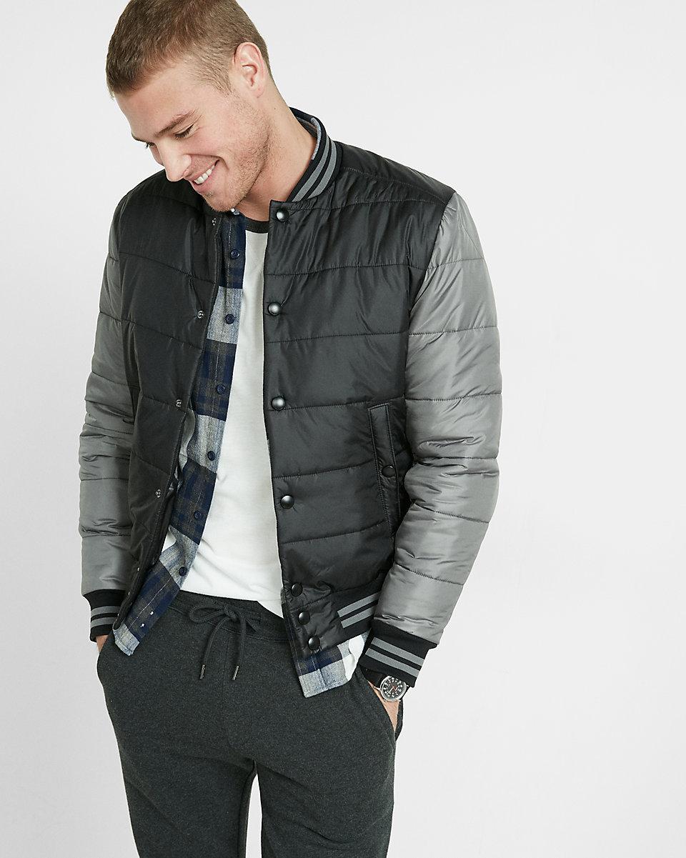 Lyst Express Baseball Puffer Jacket in Black for Men
